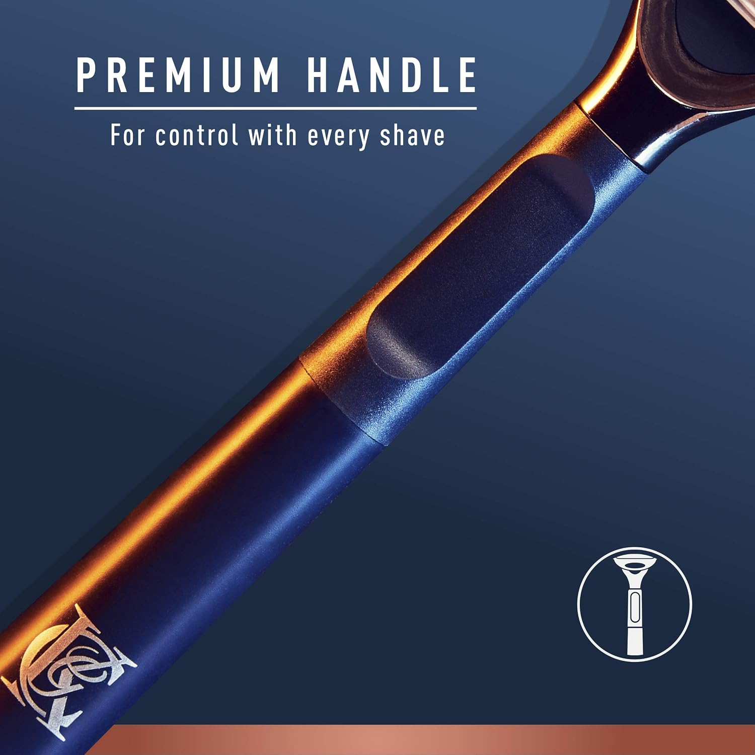 King C. Gillette Neck Razor, Handle plus 2 Blade Refills