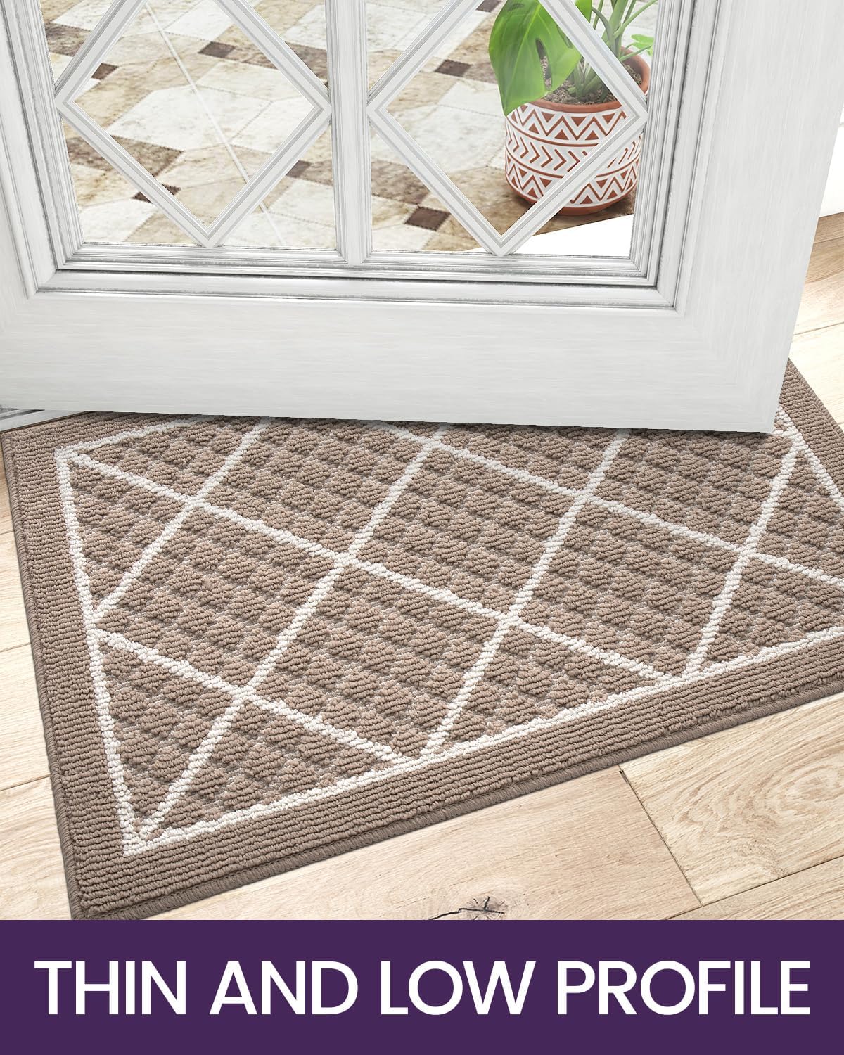 DEXI Front Door Mat Indoor Entryway 24x36 Inside Entrance Doormat Green