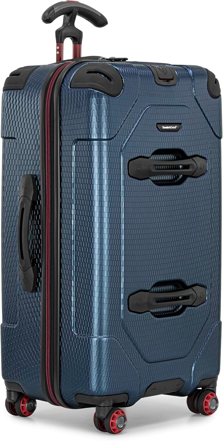 Traveler's Choice Maxporter II Polycarbonate Hardside Trunk with Spinner Wheels, Navy, 31-Inch Large Trunk