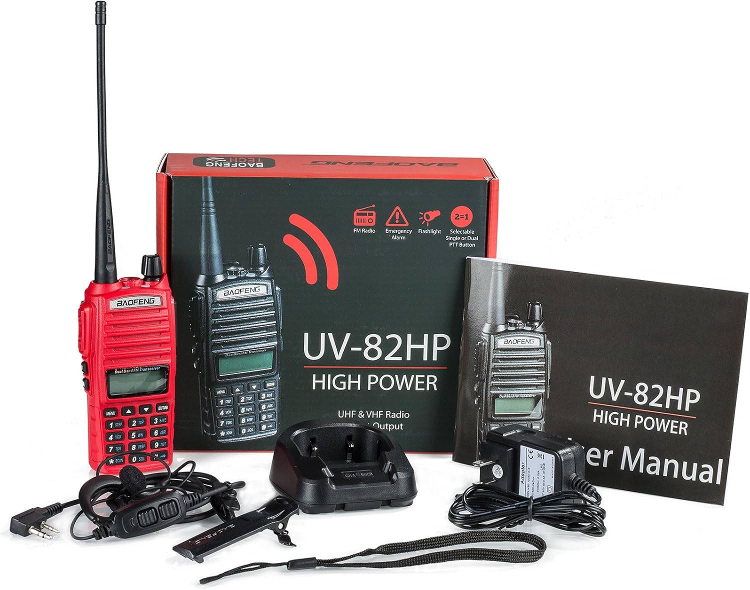 BaoFeng UV-82HP High Power Dual Band Radio: 136-174mhz (VHF) 400-520mhz (UHF) Two-Way Radio