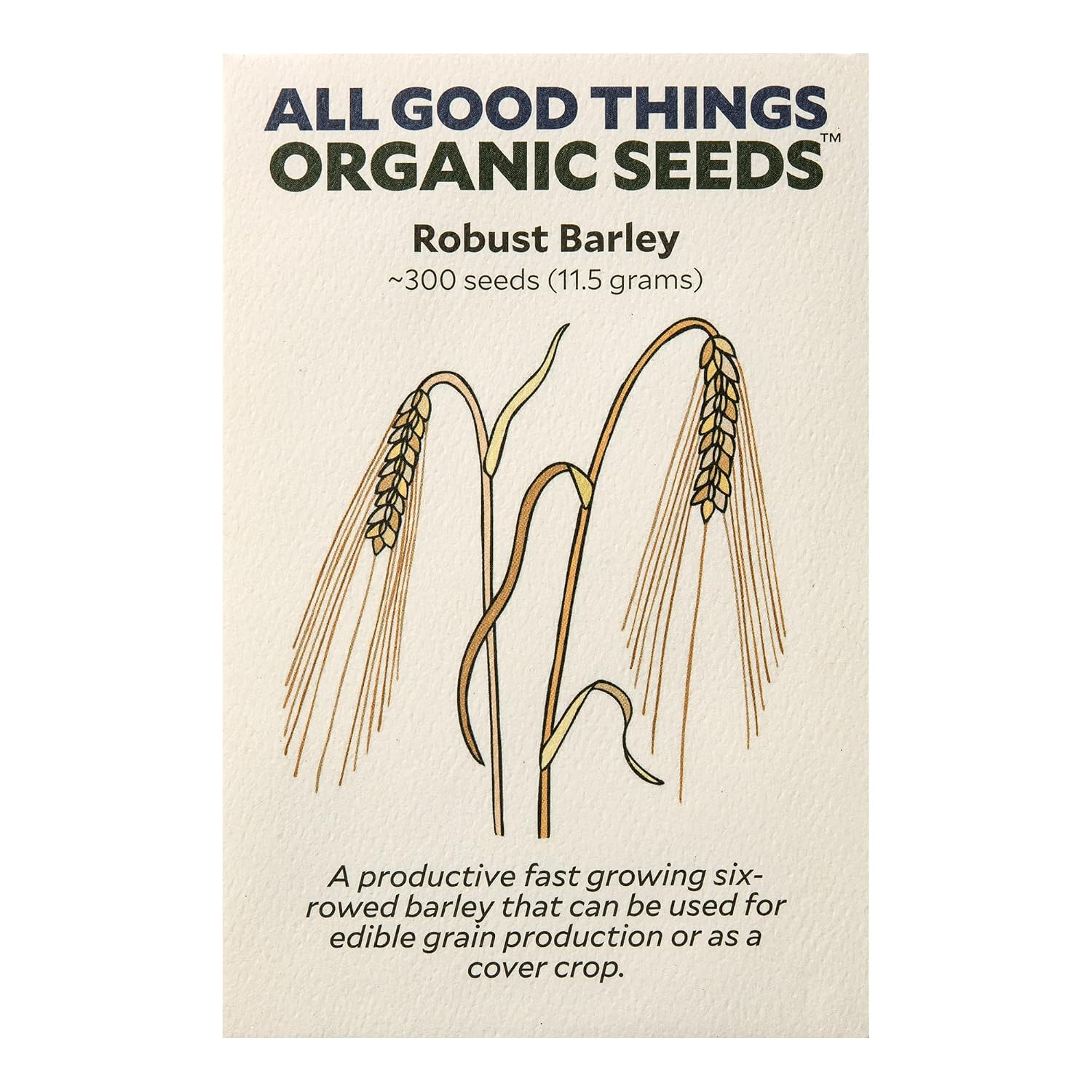 All Good Things Organic Hard Red Spring Wheat Seeds for Planting: 200 Count | Classic Bread-Baking Wheat, High-Protein Hard Red Kernels, Homestead Grain Plot Staple, Doubles as Cover Crop, Non-GMO