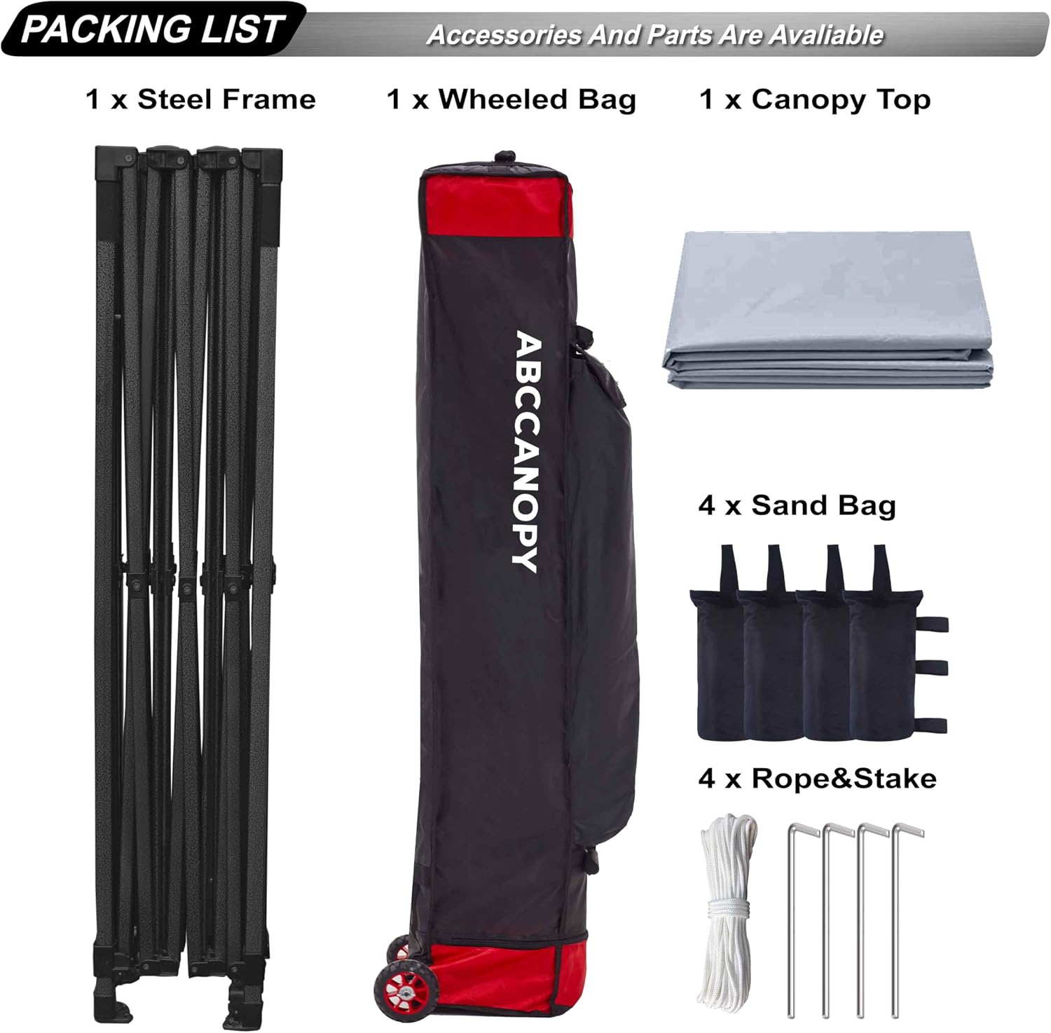 ABCCANOPY Patio Pop Up Canopy Tent 10x10 Commercial-Series (Black)
