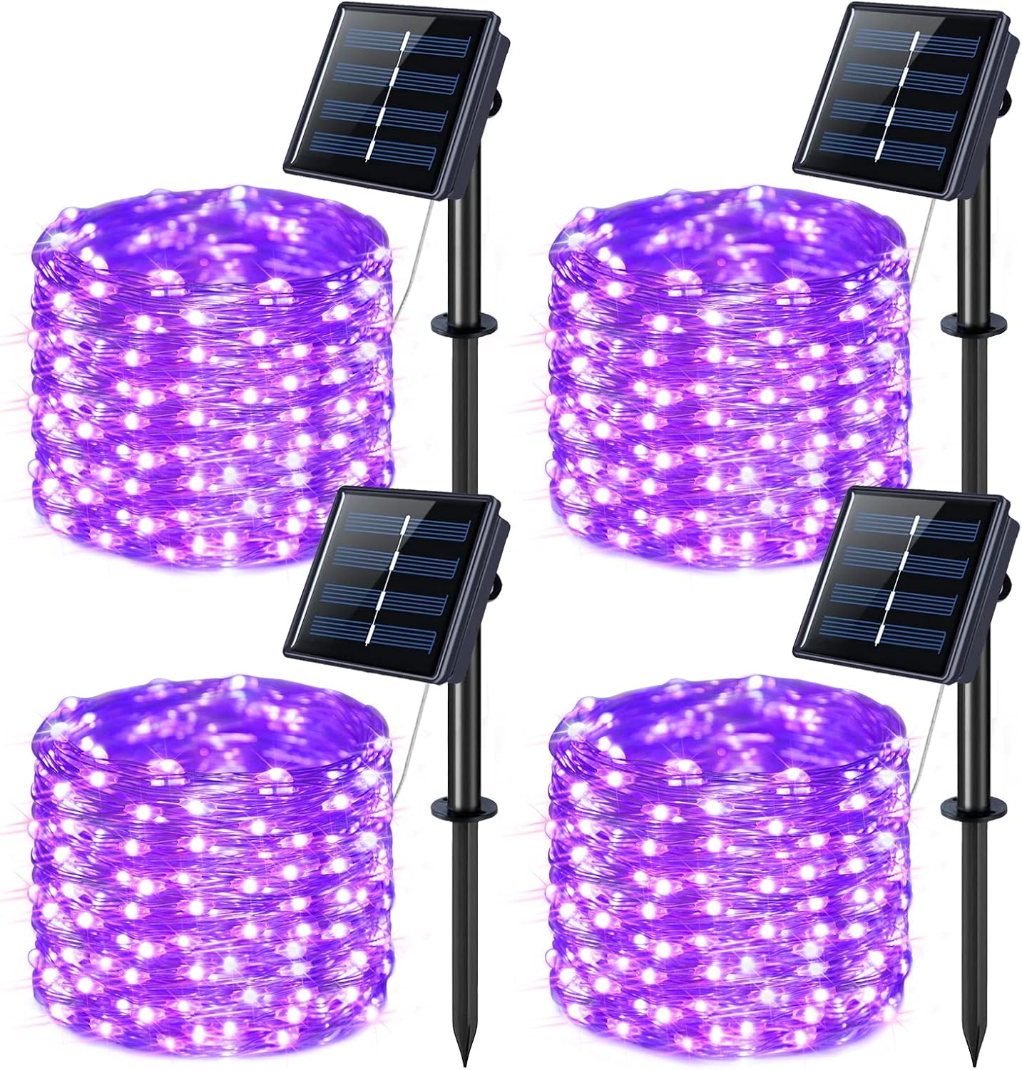 JMEXSUSS 2 Pack Solar String Lights Outdoor Total 66FT 200LED Fairy Lights | Outdoor Waterproof, 8 Modes Solar Christmas Lights for Outside Garden Tree Patio Yard Wedding Christmas Decorations, White