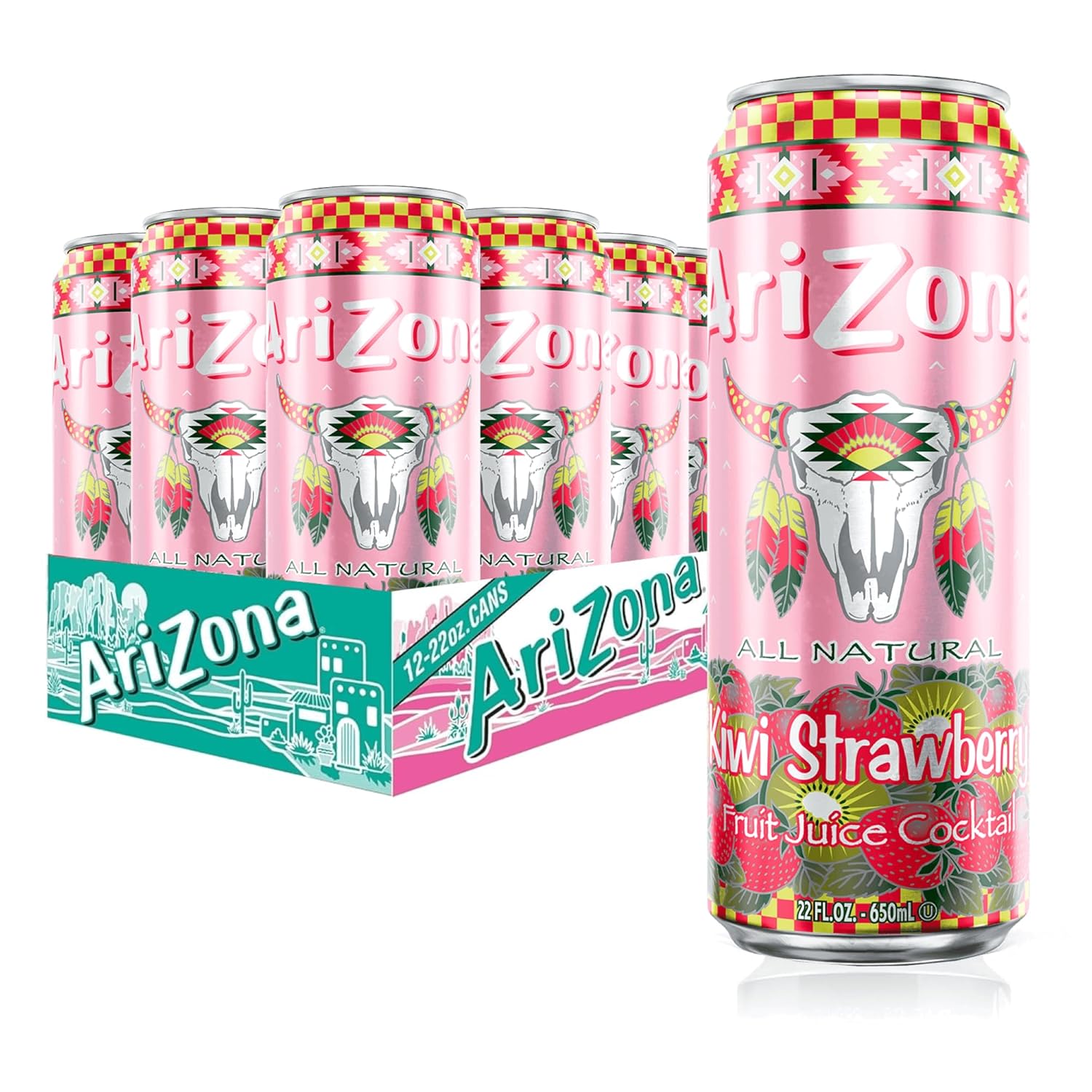 AriZona Mucho Mango | Fruit Juice Cocktail | 22 Fl Oz (12 Pack)