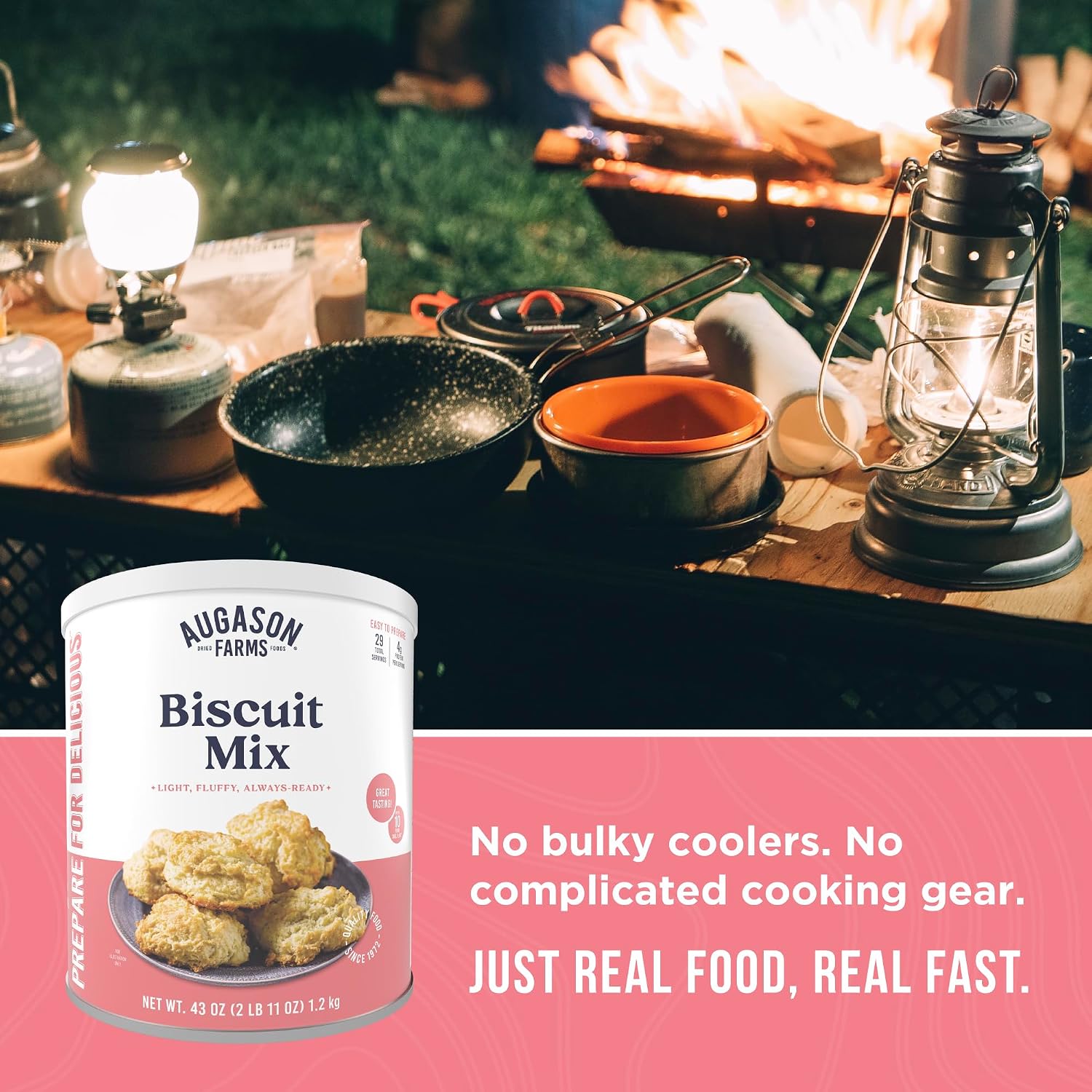 Augason Farms Buttermilk Biscuit Mix Can | Emergency Food Supply, 29 Servings, 10 Year Shelf Life, Biscuit Mix Just Add Water and Baking Powder
