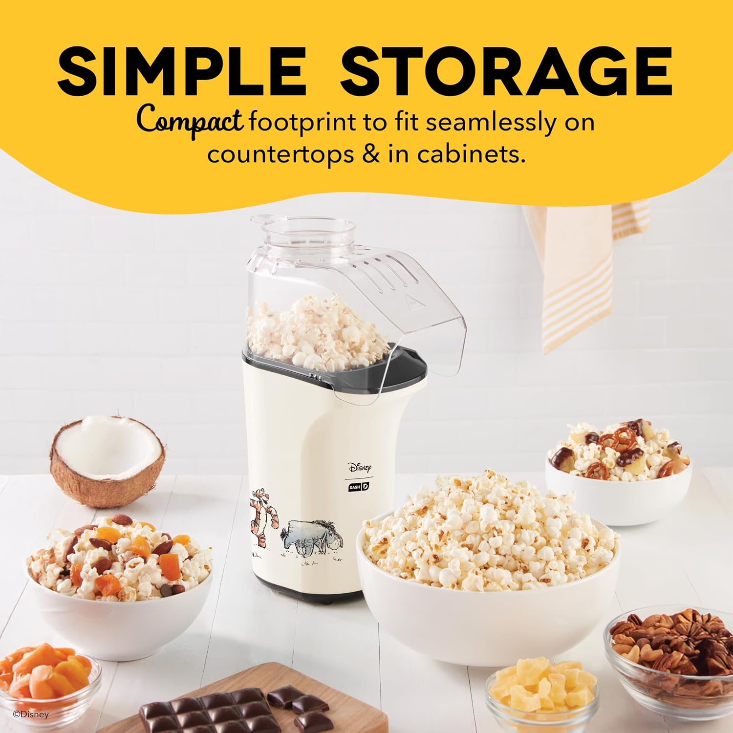 Dash Fresh Pop Popcorn Maker, 16-Cup Hot Air Popper, Aqua | Electric Popcorn Machine, Oil-Free Air Popped Popcorn, Built-In Measuring Cup & Butter Melting Tray, Movie Night Snacks