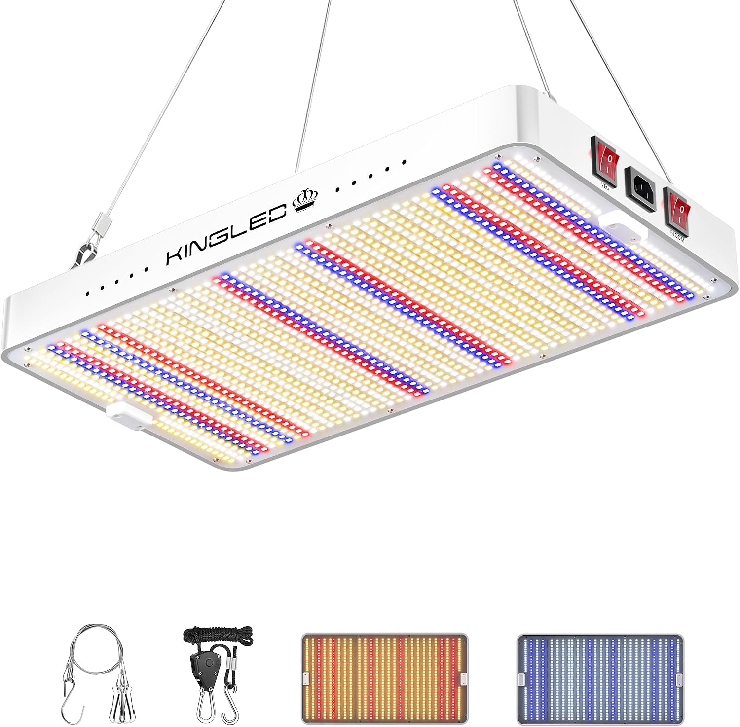 KingLED KP1000 Grow Light for Indoor Plants, Full Spectrum Plant Grow Light | 100W Dimmable LED Growing Light with Veg & Bloom Mode, High PPFD Plant Lamp for Indoor Seed Starting, Fits 2x2/2x3 Grow Tent