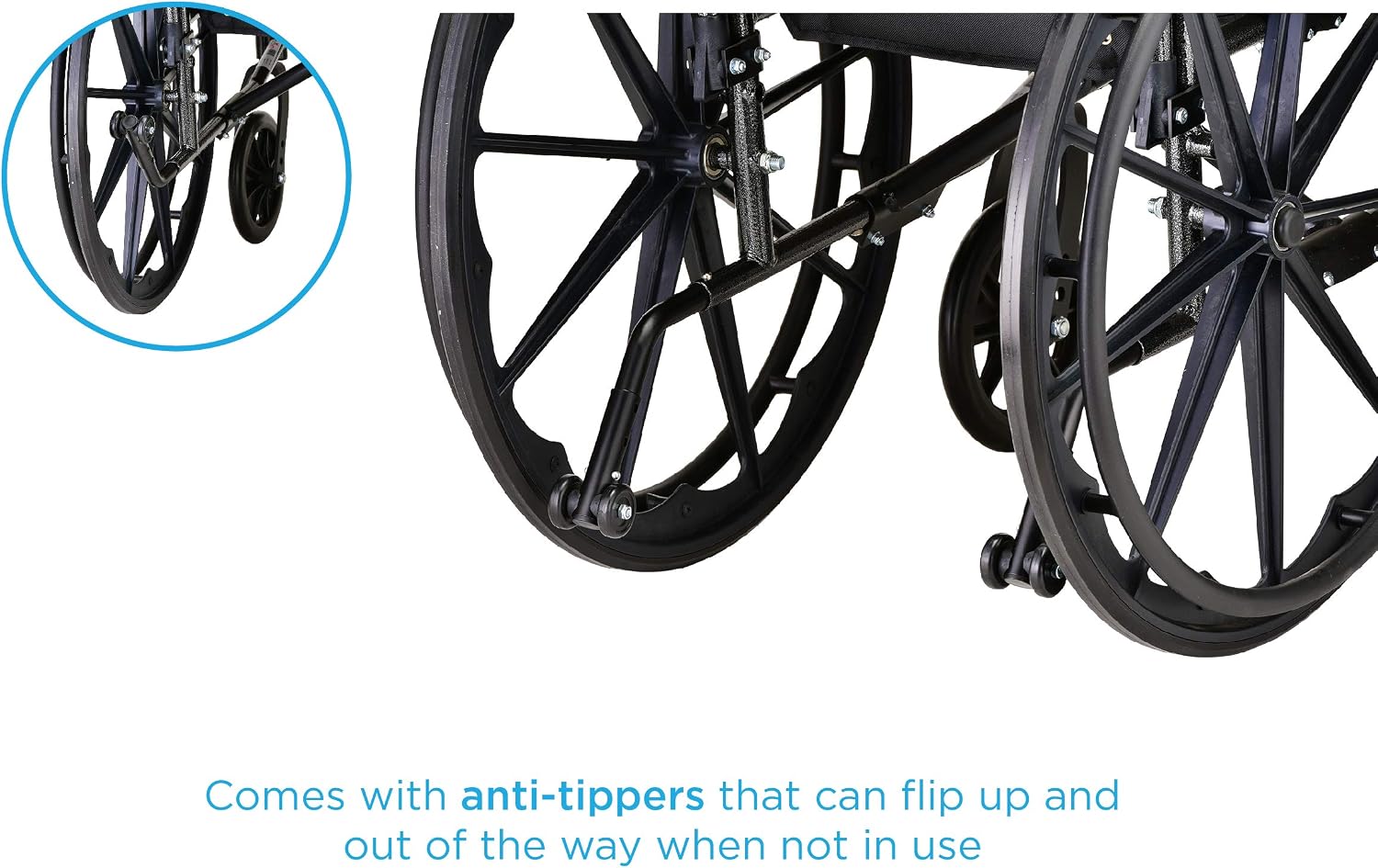 NOVA Lightweight Wheelchair with Flip Up Desk Arms (for Easy Transfer), Adjustable & Easy Release Footrests, Safety Anti-Tippers, Choose from 3 Seat Widths - 16”, 18”& 20”, Weighs only 32 lbs.