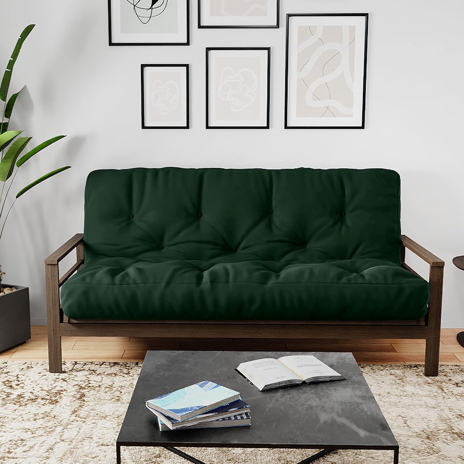 Royal Sleep Products by The Futon Factory 12 inch Foam Futon Mattress - Solid Black Fabric - Full Size - CertiPUR Certified Foams - Made in USA - (Frame not Included)