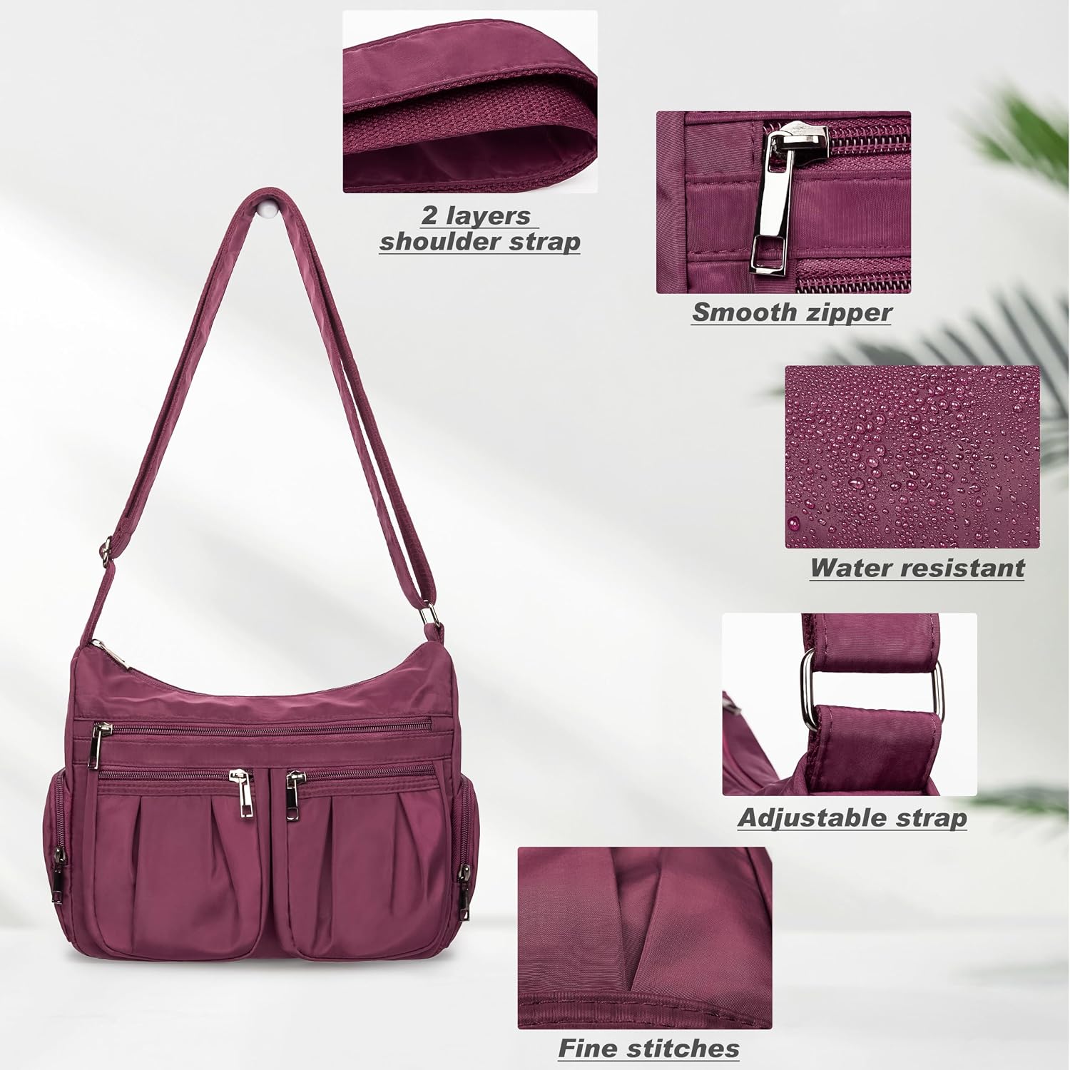 VOLGANIK ROCK Crossbody Purses for Women Shoulder Handbags Lightweight Waterproof Nylon Travel Bag Ladies Pocketbooks
