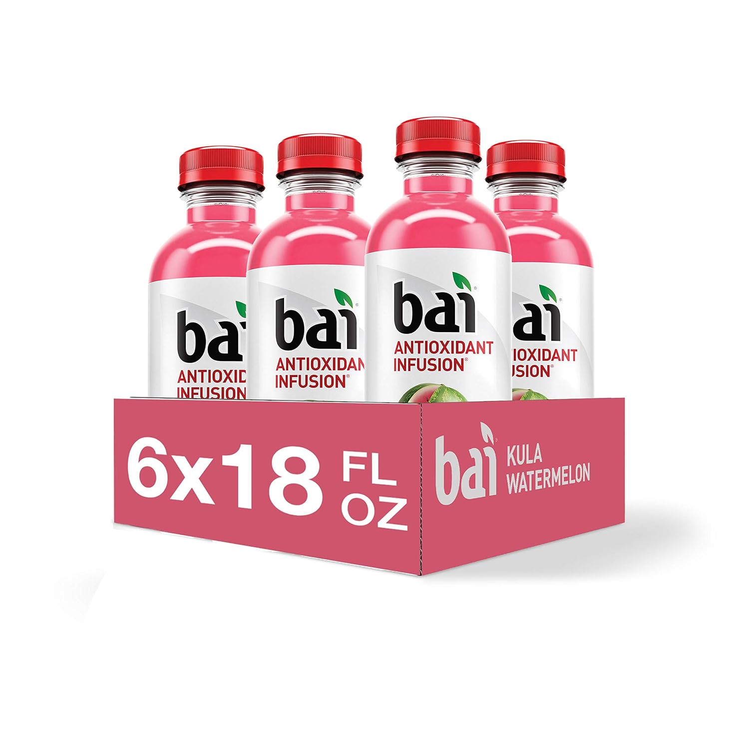 Bai Flavored Water, Kula Watermelon, Antioxidant Infused Drinks, 18 Fluid Ounce Bottle (Pack of 12)