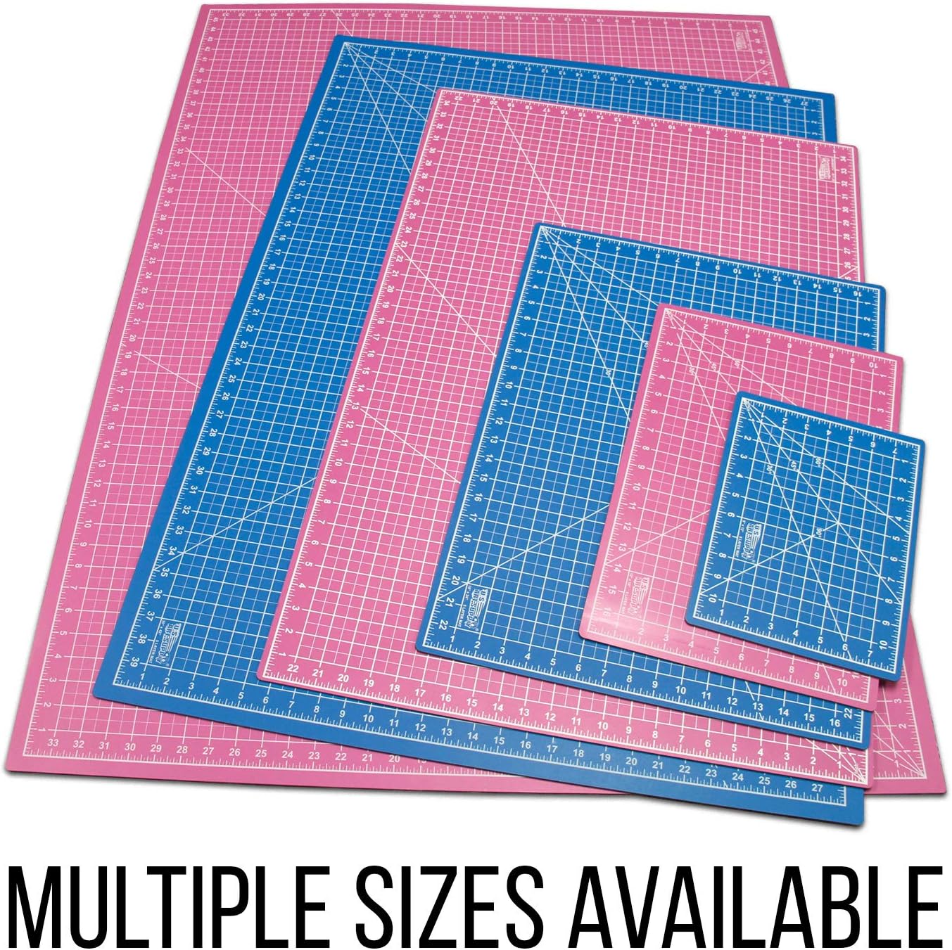 U.S. Art Supply 24" x 36" Self-Healing Cutting Mat 5-Ply - Double-Sided White/Blue Craft Mat, Non-Slip Cutting Mats for Crafts, Sewing, Quilting, Scrapbooking | Double-Sided White/Blue Craft Mat, Non-Slip Cutting Mats for Crafts, Sewing, Quilting, Scrapb…