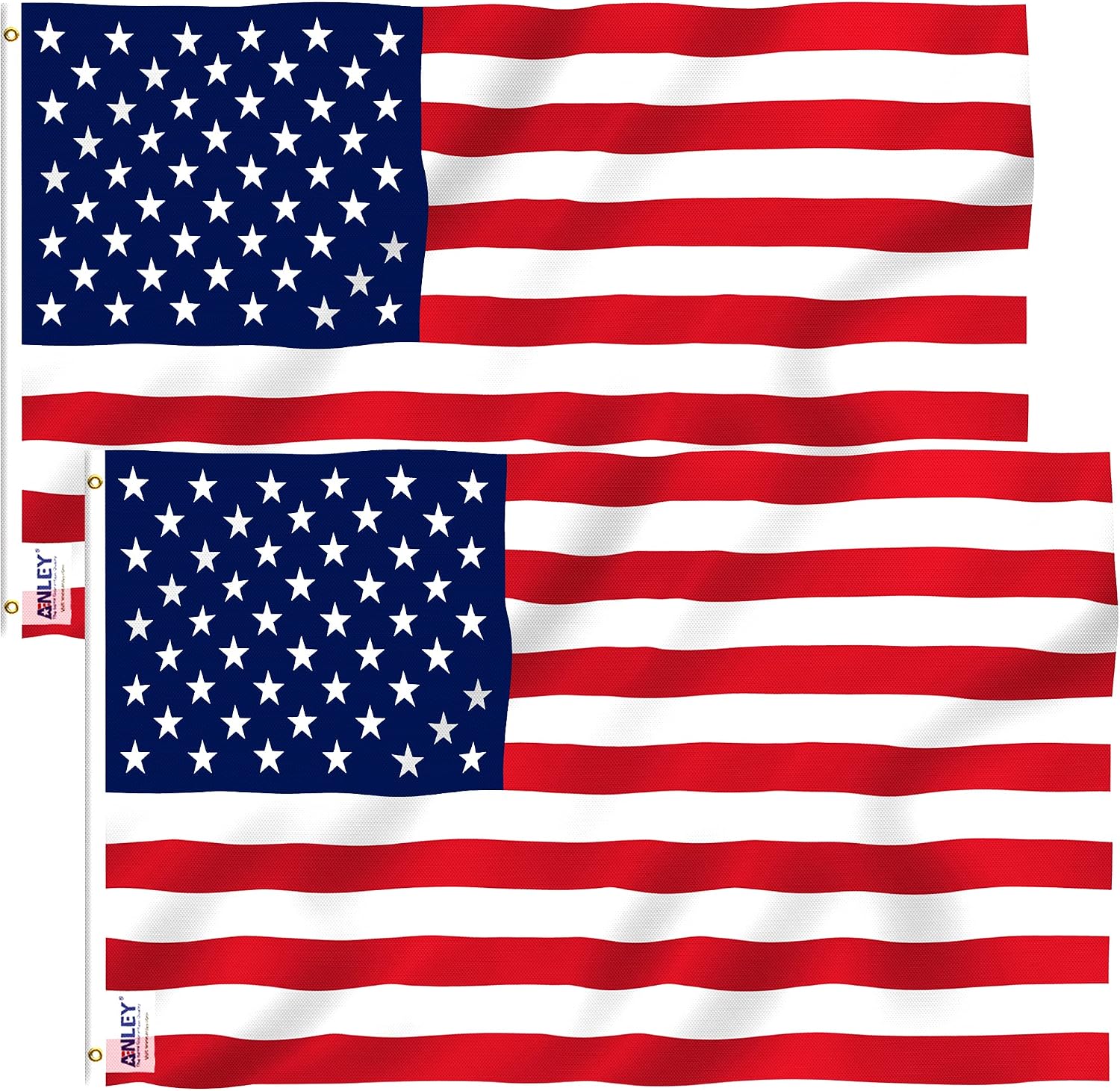 ANLEY Fly Breeze American National Flag 4x6 Foot Polyester - Vivid Color and Fade proof - Canvas Header and Brass Grommets - Banner Flags 4 X 6 Ft