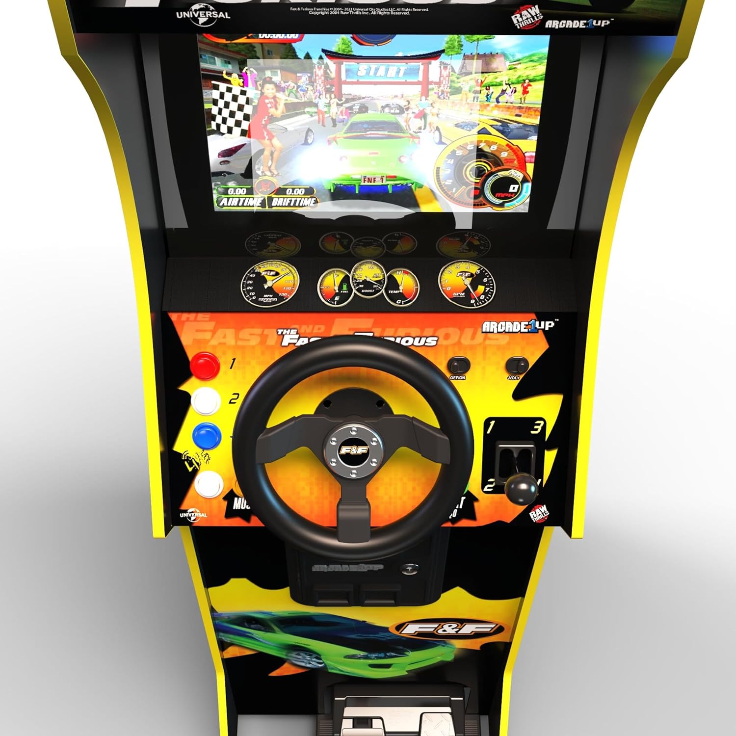 Arcade1Up The Fast and the Furious Deluxe Arcade Machine, Steering Wheel | Gaming Cabinet with 4-Position Gear Shift and Wi-Fi Leaderboards