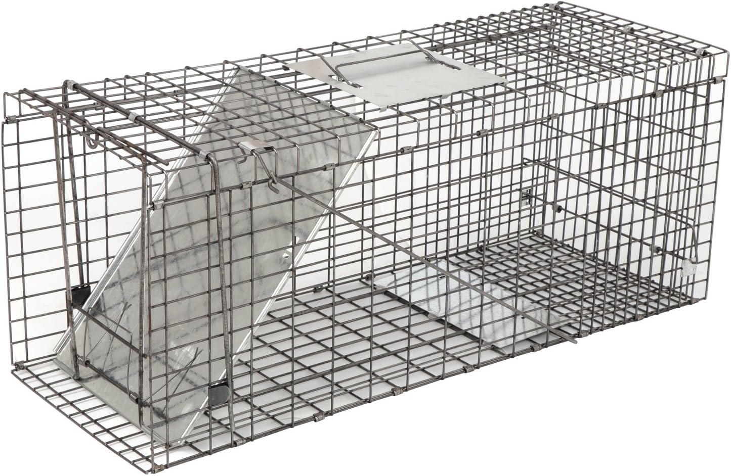 24" x 7.5" x 8" Small Live Animal Trap Steel Cage Catch and Release One Door Humane Rodent Cage Trap for Little Rabbits/Stray Cats/Squirrel/Skunk/Mink/Opossum Outdoor Animals