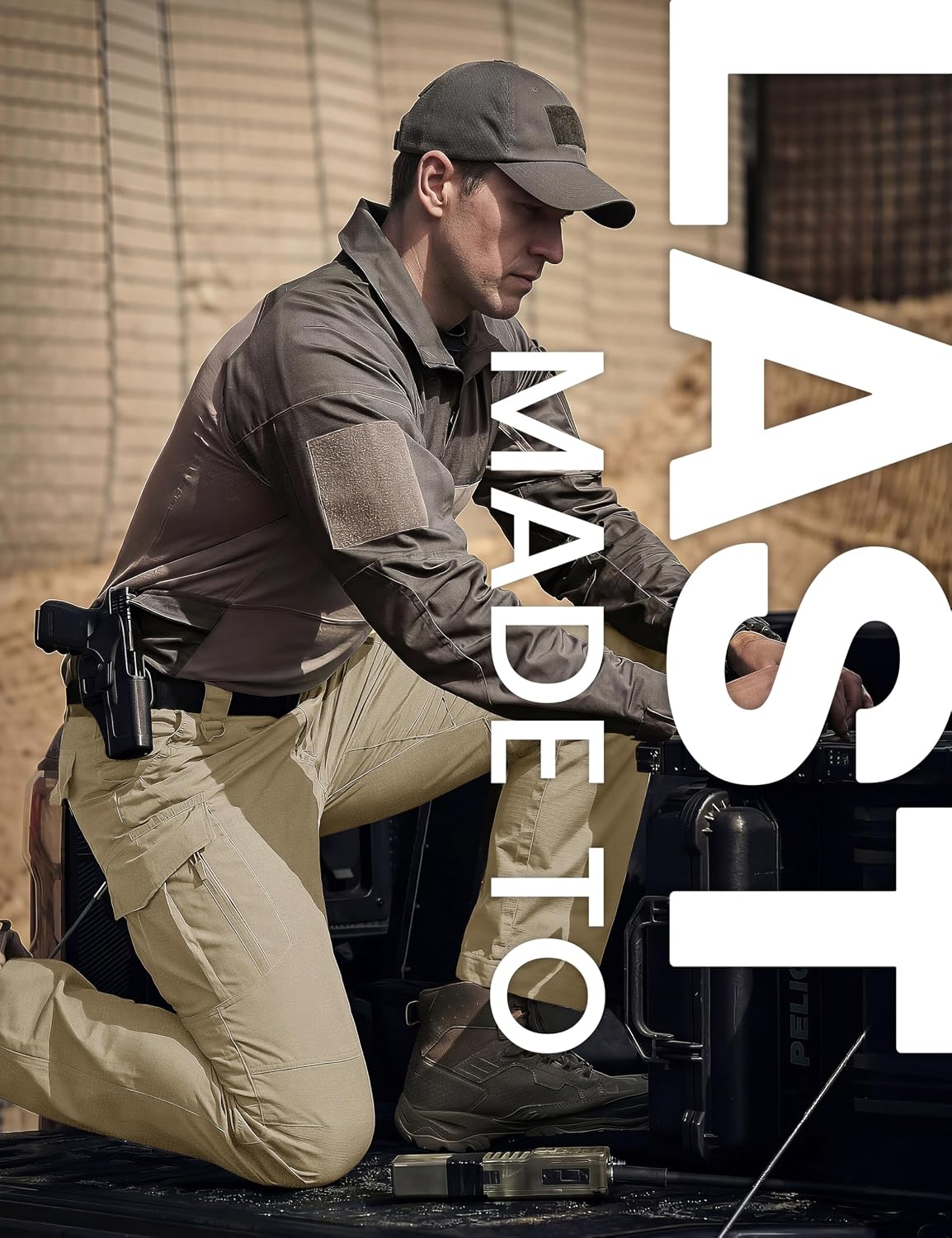TACVASEN Men's Tactical Pants Waterproof Hiking Work Pants for Men Construction Stretch Cargo Trousers 9 Pockets
