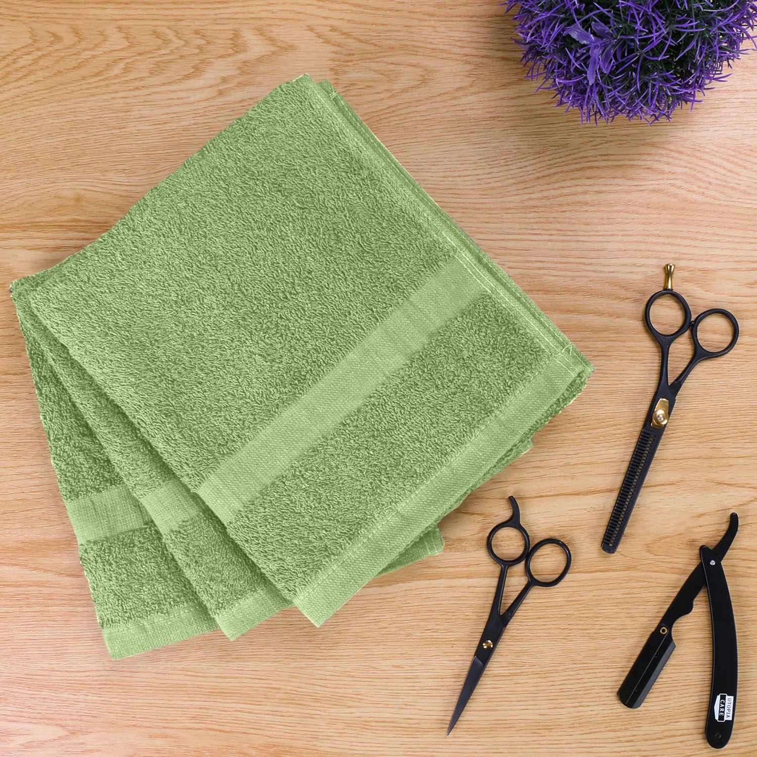 Utopia Towels Salon Towels, Pack of 24, 16x27 in, 100% Cotton, White | Highly Absorbent Lightweight Cotton Salon Towels for Hand, Gym & Beauty Care - Soft, Ideal for Spa & Home Hair Care