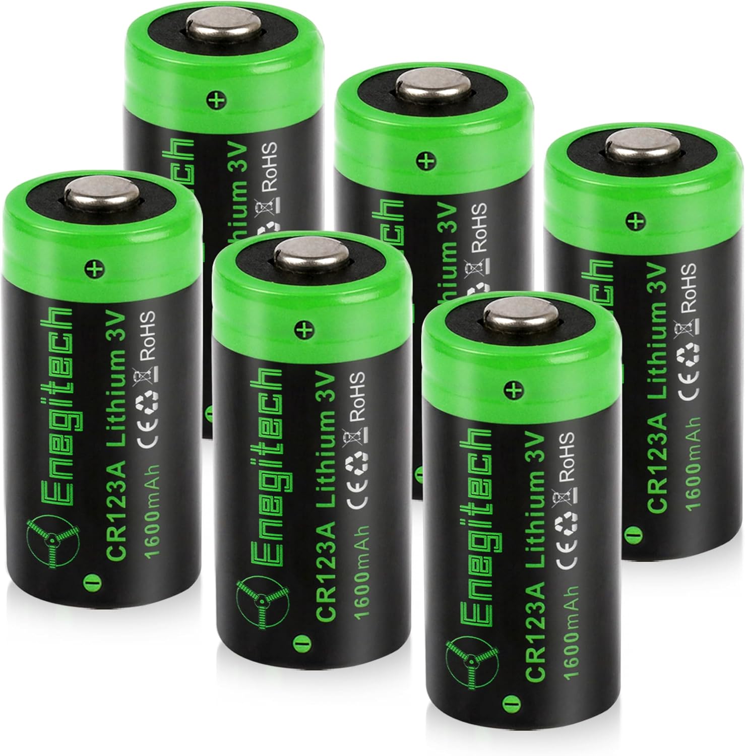 Enegitech CR123A 3V Lithium Battery, 123 3 Volt Lithium Battery