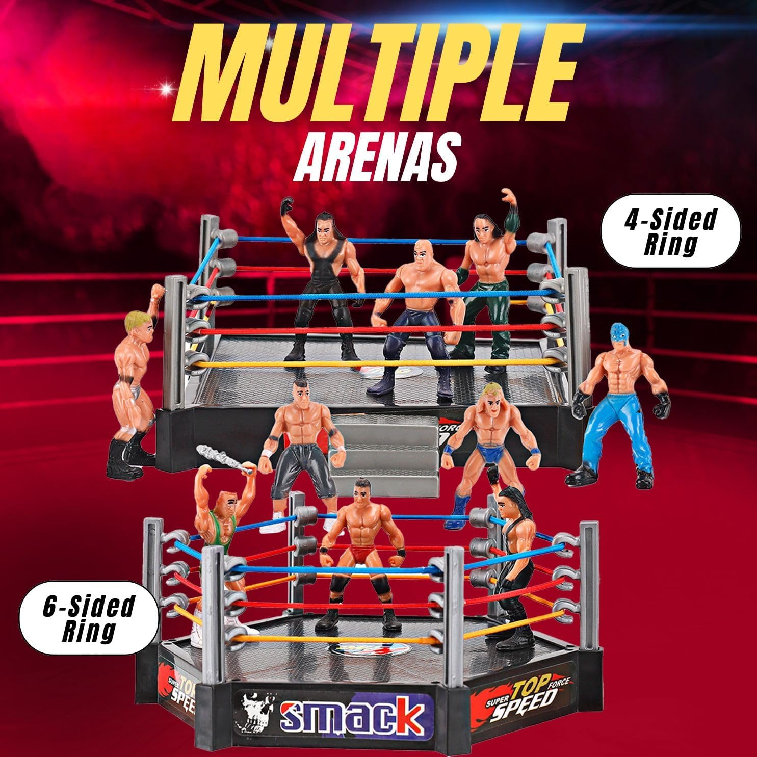 Liberty Imports Ultimate 32-Piece Wrestling Miniature Toys for Kids Pretend Play
