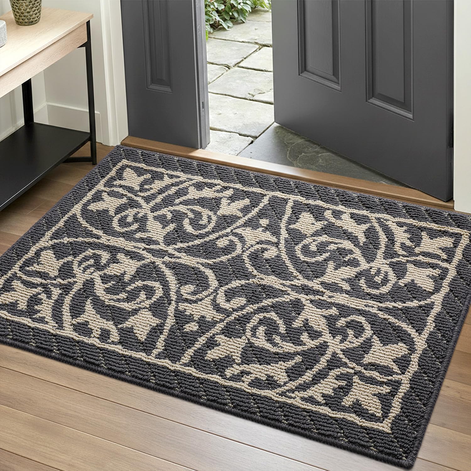 DEXI Front Door Mat Indoor Entryway 24x36 Inside Entrance Doormat Green