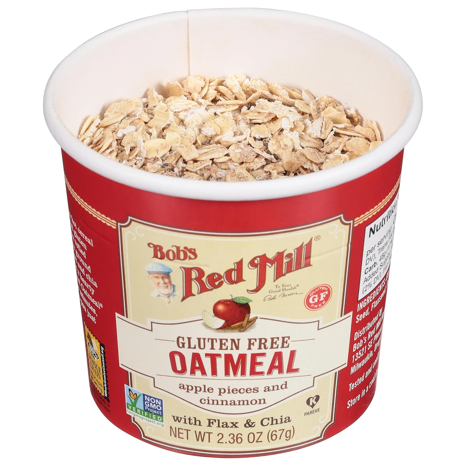 Bob's Red Mill GF Oatmeal Cup, Maple & Brown Sugar, 2.15 Ounce Cup (Pack of 12) - Non GMO, Whole Grain, Kosher