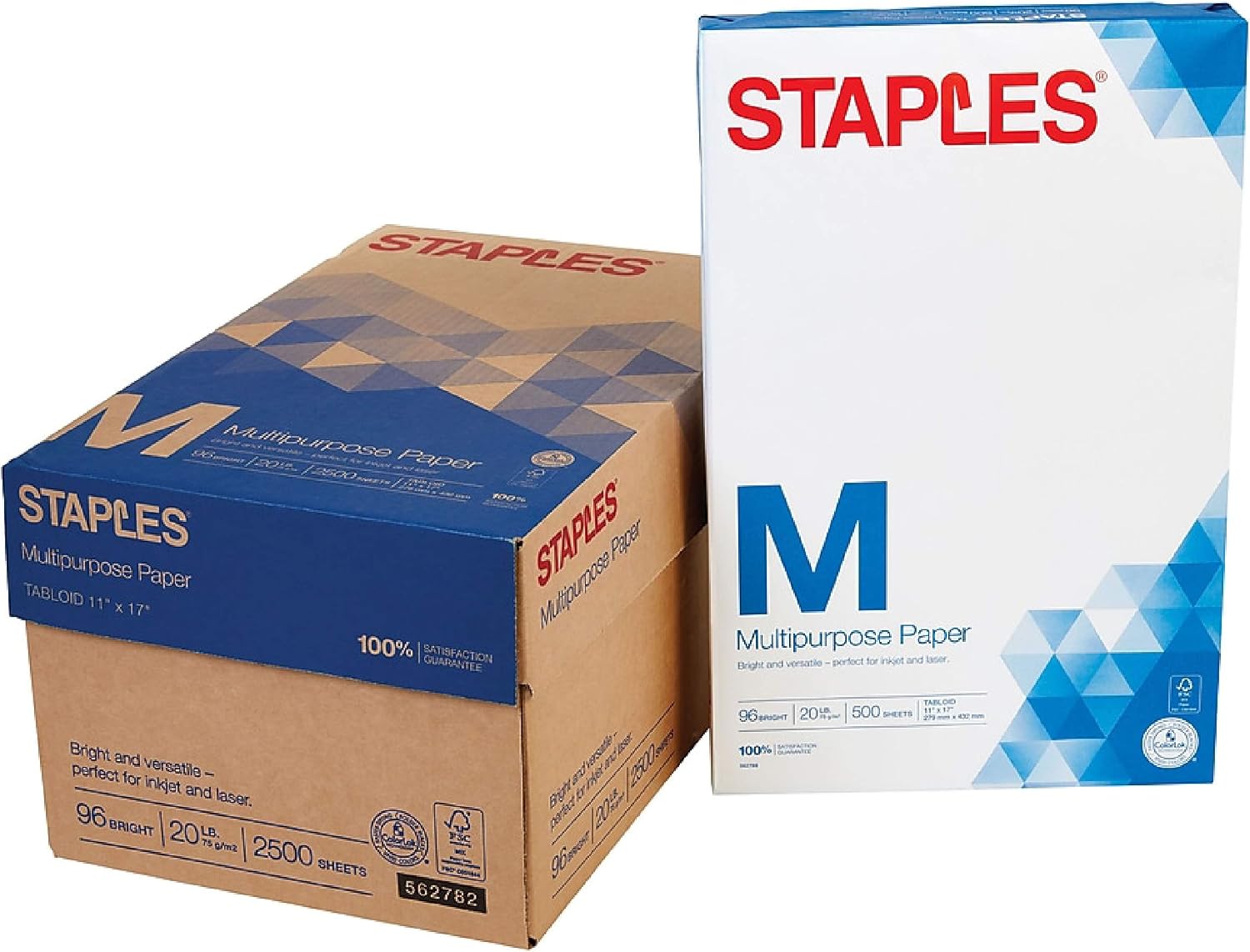 Staples 11-Inch X 17-Inch Multipurpose Paper 20 Lbs. 96 Brightness 500/Ream