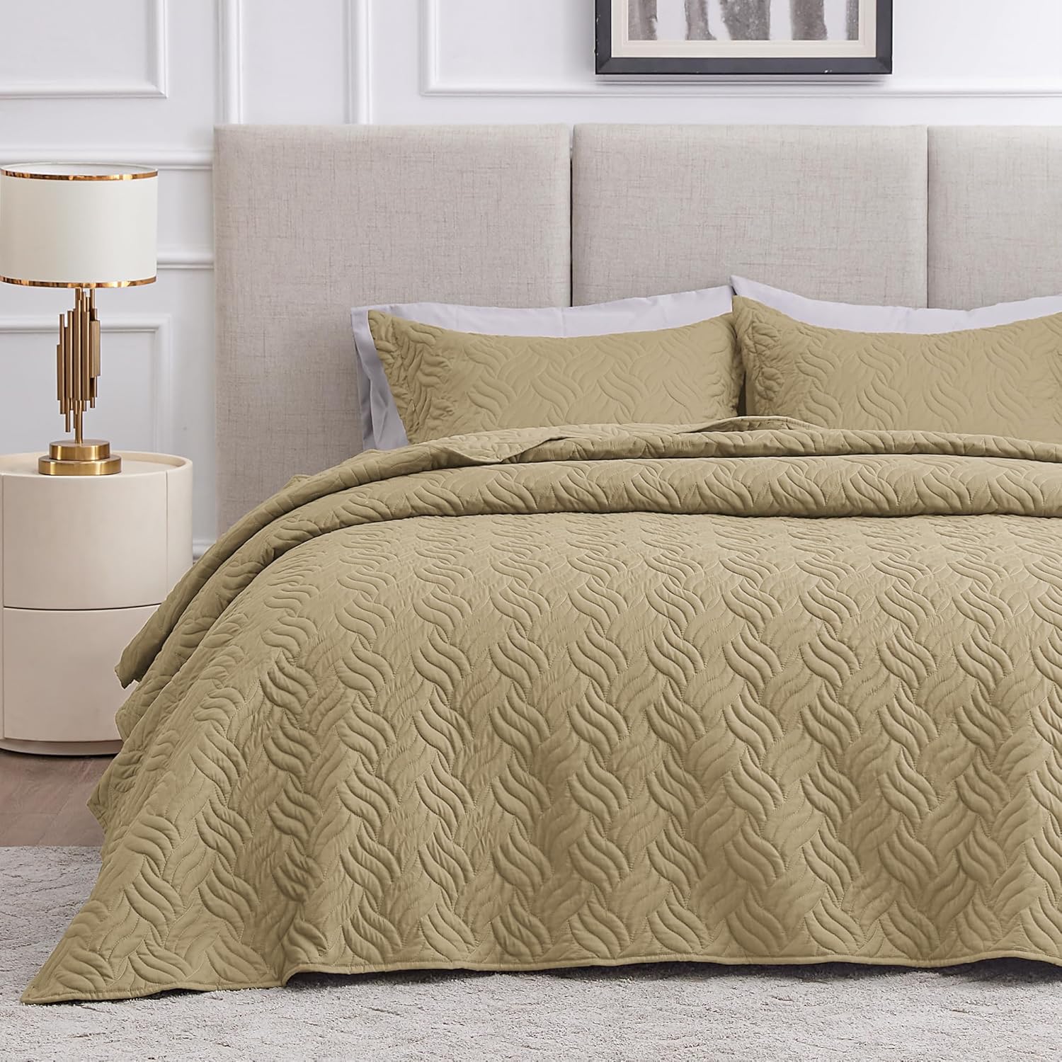Love's cabin Quilts for Queen Bed Blue Bedspreads - Soft Bed Summer Lightweight Bedspread Comforter - Modern Style Coin Pattern Coverlet for All