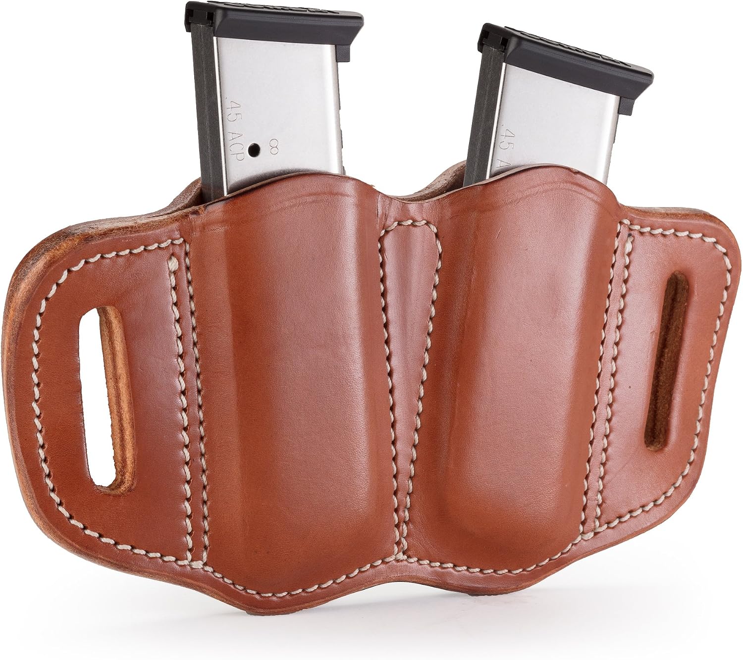1791 Gunleather Double Mag Pouch, Single Stack 9mm, 40, 45 Magazine Holder | Double magazine pouch fits most 1911 single stack mags, handcrafted with 100% American steerhide leather