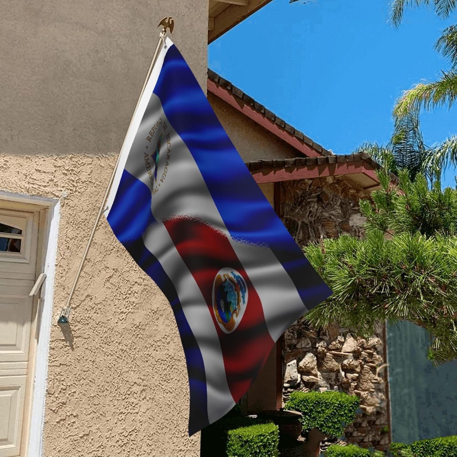 Nicaraguan Nicaragua And American Usa Flag 2x3 Ft Flags Double-Sided Printing Outdoor Indoor Decoration Country Flag 2x3 Foot Polyester Banner