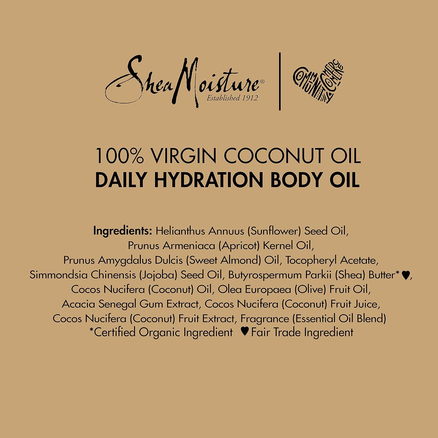 SheaMoisture Daily Hydration Body Oil Virgin Coconut Oil 8 oz | For Dry Skin Paraben Free