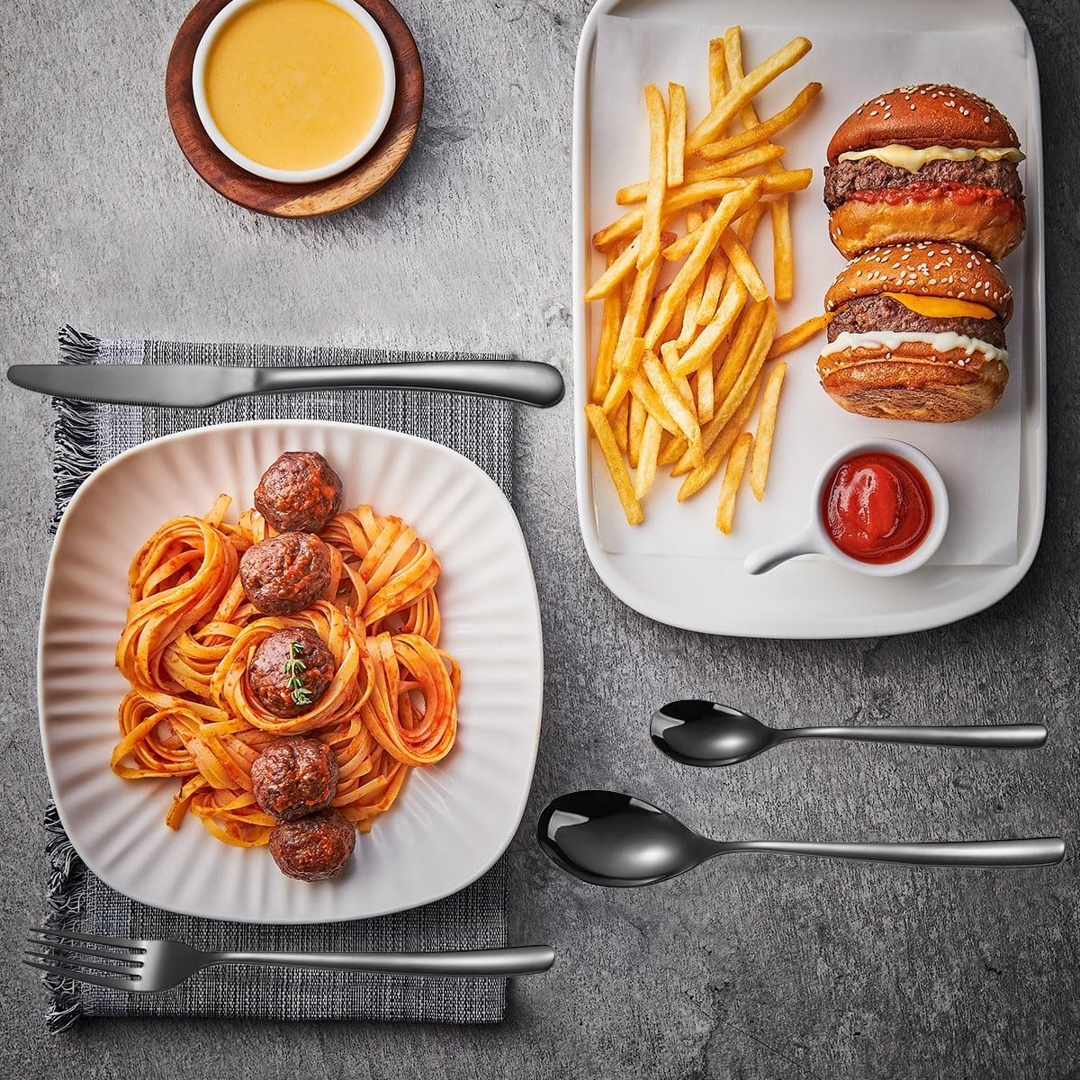 AARAINBOW 6 Pieces 18/8 Stainless Steel Flatware Set Portable Reusable Cutlery Set Travel Utensils Set Including Chopsticks Knife Fork Spoon Straws