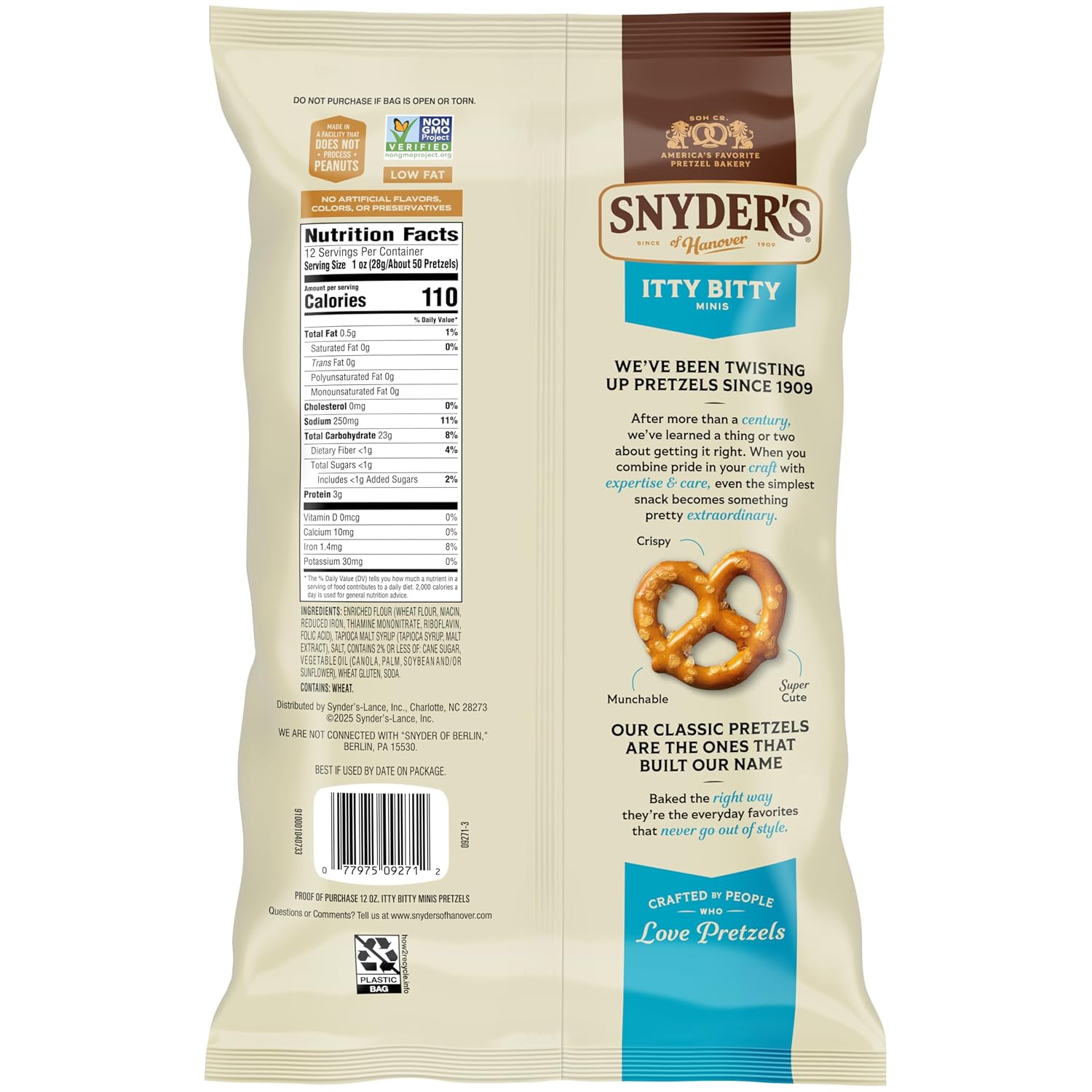 Snyder's of Hanover Mini Pretzels, 100 Calorie Individual Packs, 36 Ct