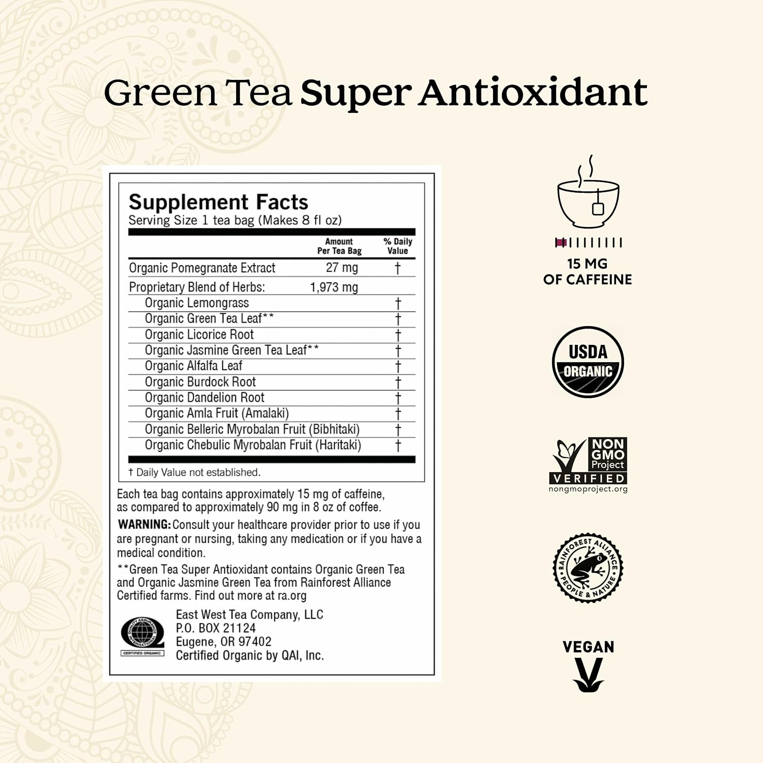 Yogi Tea - Green Tea Super Antioxidant (6 Pack) - Organic Green Tea Blend to Support Overall Health - 96 Tea Bags