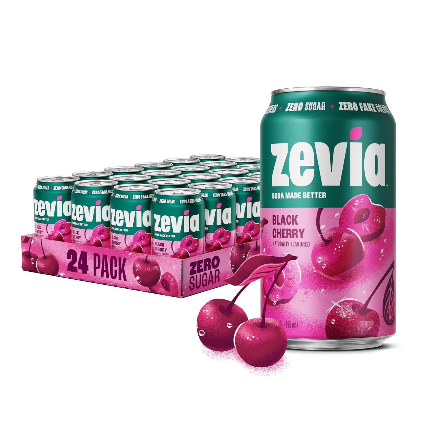 Zevia Zero Sugar Soda, Orange Creamsicle, 12 oz Cans (24-Pack) – Caffeine Free, Naturally Sweetened, No Calorie Soda - Non-GMO Project Verified, Gluten-Free, Vegan