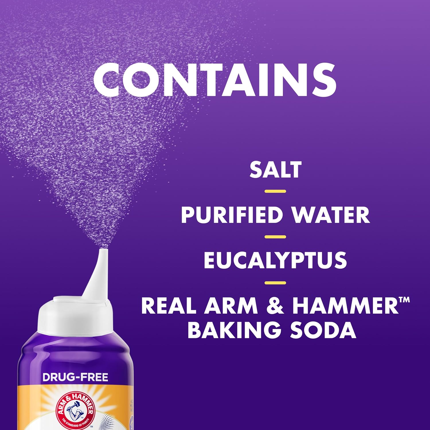 ARM & HAMMER Simply Saline Nighttime Nasal Mist, 4.6 oz | For Nighttime Nasal Congestion, Calming Eucalyptus, Safe with Rx and OTC