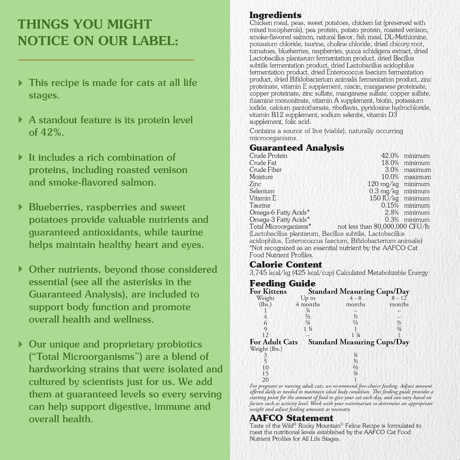 Taste of the Wild Rocky Mountain Dry Cat Food, Roasted Venison, 5lb | Kitten, Adult & Senior Cats | High Protein | Grain Free Recipe* | Nutrient Dense to Help Support Peak Health