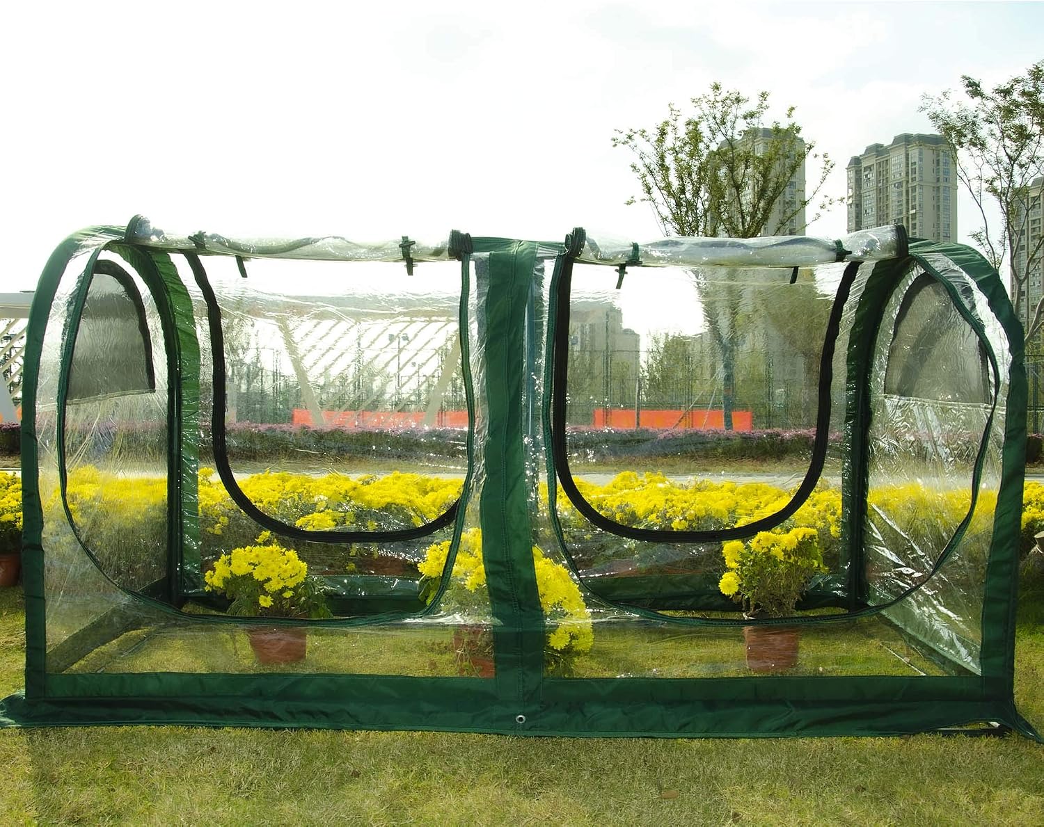 Porayhut Portable Greenhouse Tent, Easy Set-Up Gardening Flower House & Plant Sunshine Room with PVC Cover