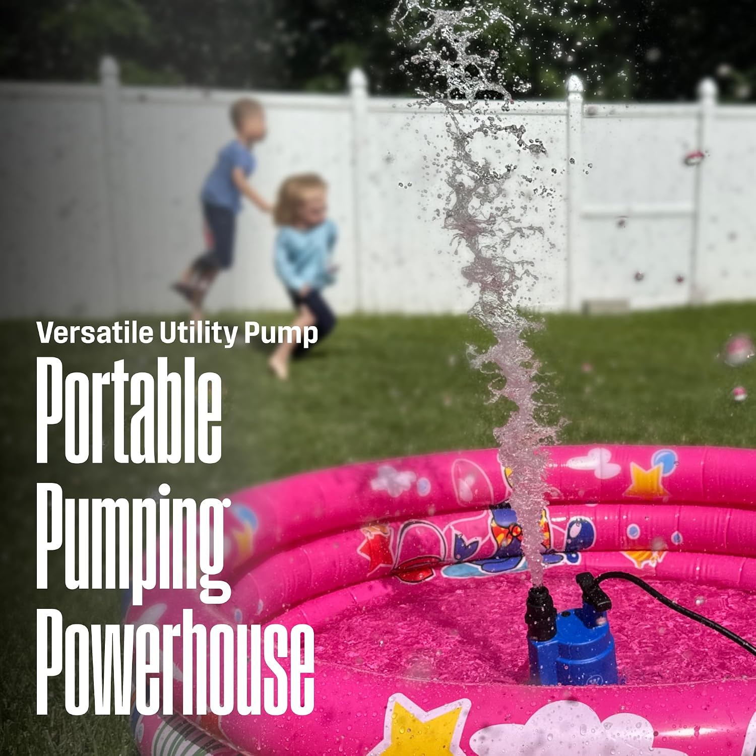 Westinghouse Sump Pump 1/4 HP 25 GPM Submersible Water Pump Thermoplastic Portable Utility Pump High Flow Water Removal for Swimming Pool Garden