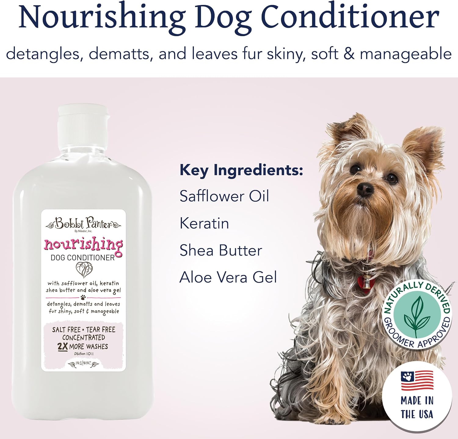 Bobbi Panter Soothing Dog Shampoo Tea Tree, Lavender, Cucumber & Oat Protein – Natural Formula for Sensitive Skin & Irritation Relief, Tear-Free, 30:1 Concentrate, Made in USA, 14 oz
