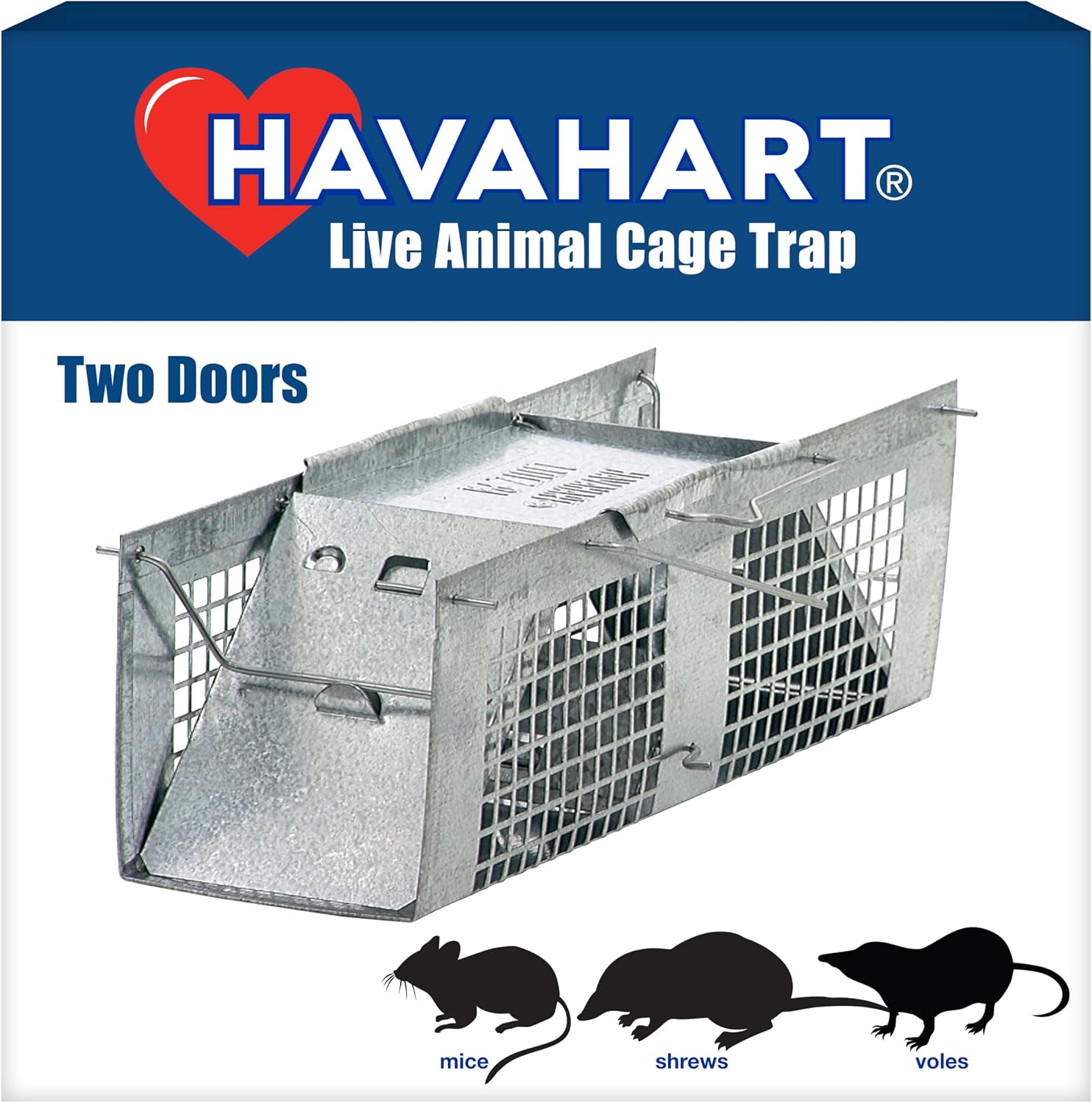 Havahart X-Small Animal Trap, 2-Door Humane Trap for Mice, Voles, Shrews | Humane Catch & Release Trap for Moles & Small Rodents