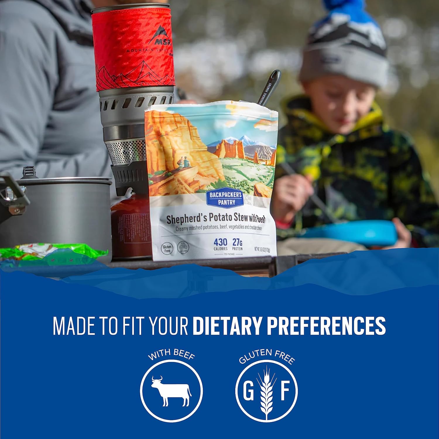 Backpacker's Pantry Lasagna | 1-Pack | 29g Protein | 620 Cal | Vegetarian, Nut Free | Made in the USA | Freeze Dried Meal & Camping Food