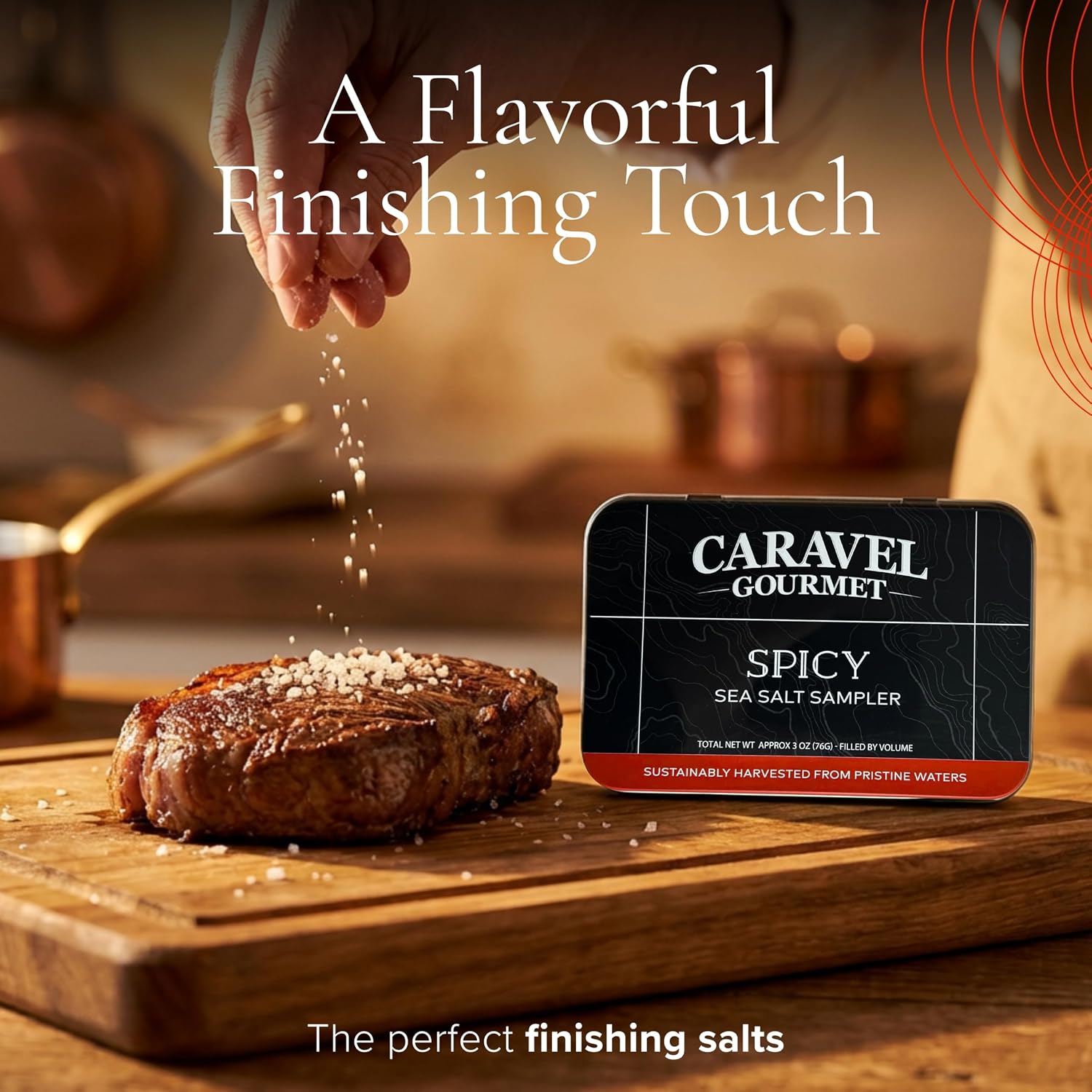 Caravel Gourmet Smoked Sea Salt Sampler, 6-Flavor Grilling Salts, 0.5 oz | Grilling & cooking salts bundle, finishing salt & spice variety pack gift for special occasions