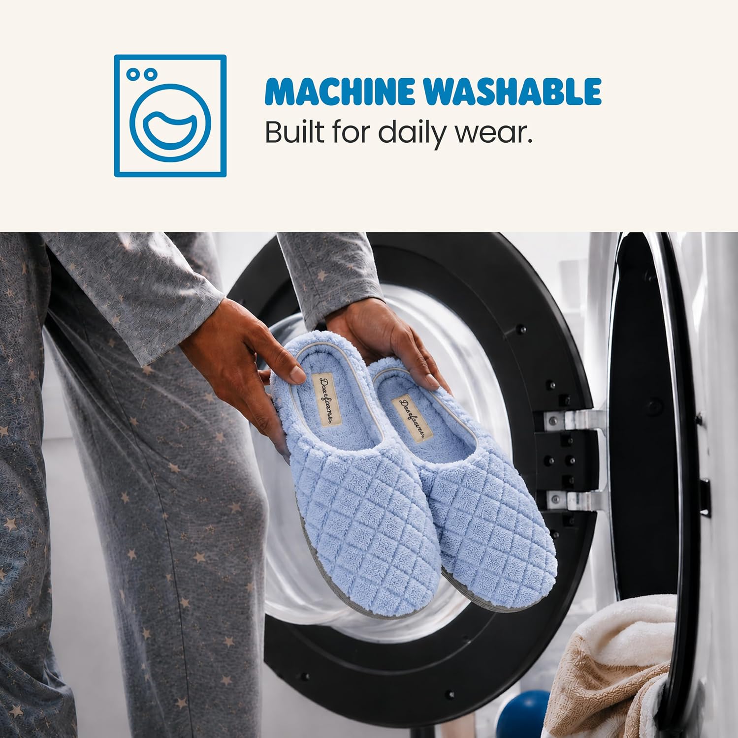 Leslie Terry Clog House Shoes with Memory Foam, Indoor Slippers with Wide Widths