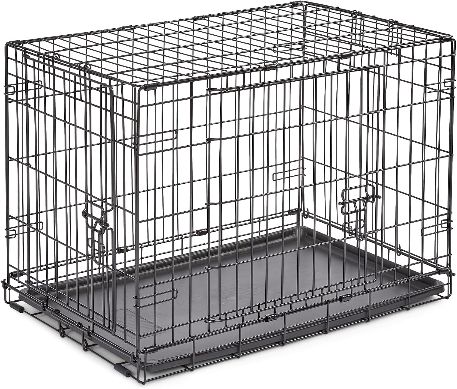 Midwest Homes for Pets 24-Inch New World Crate for Small Breeds, 12-20 lbs, Double Door Folding Dog Crate, Leak-Proof Tray & Secure Latches, Portable, Durable & Easy to Assemble
