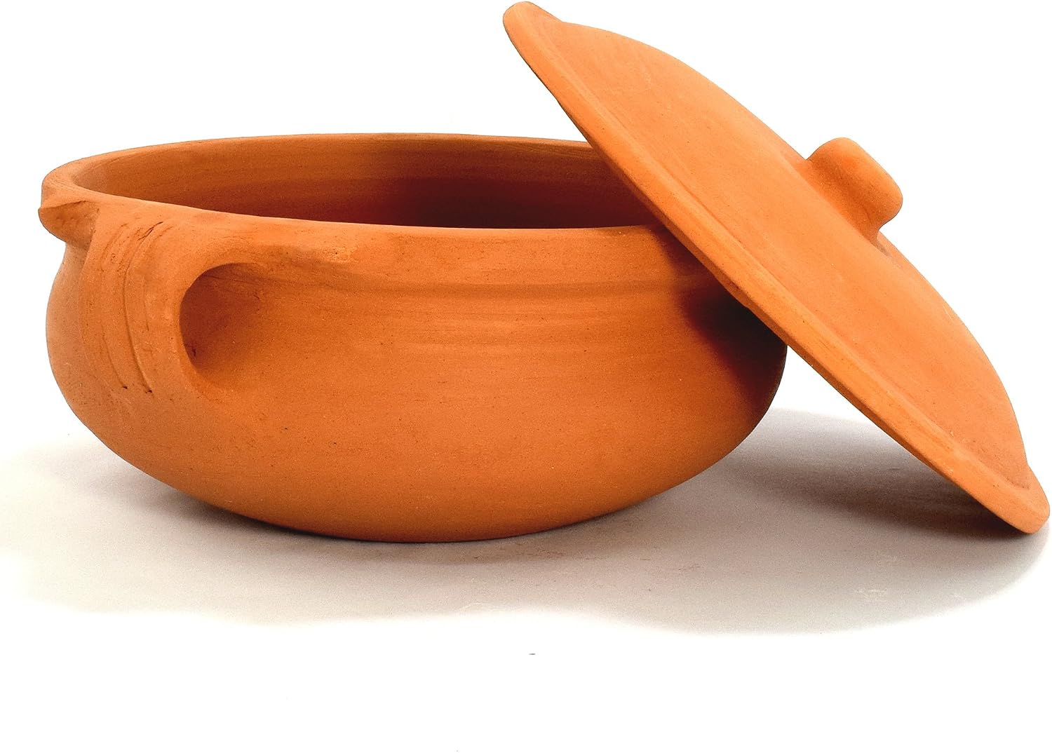 Ancient Cookware, Indian Clay Curry Pot, Medium, 8 Inch, 1.5 Quarts