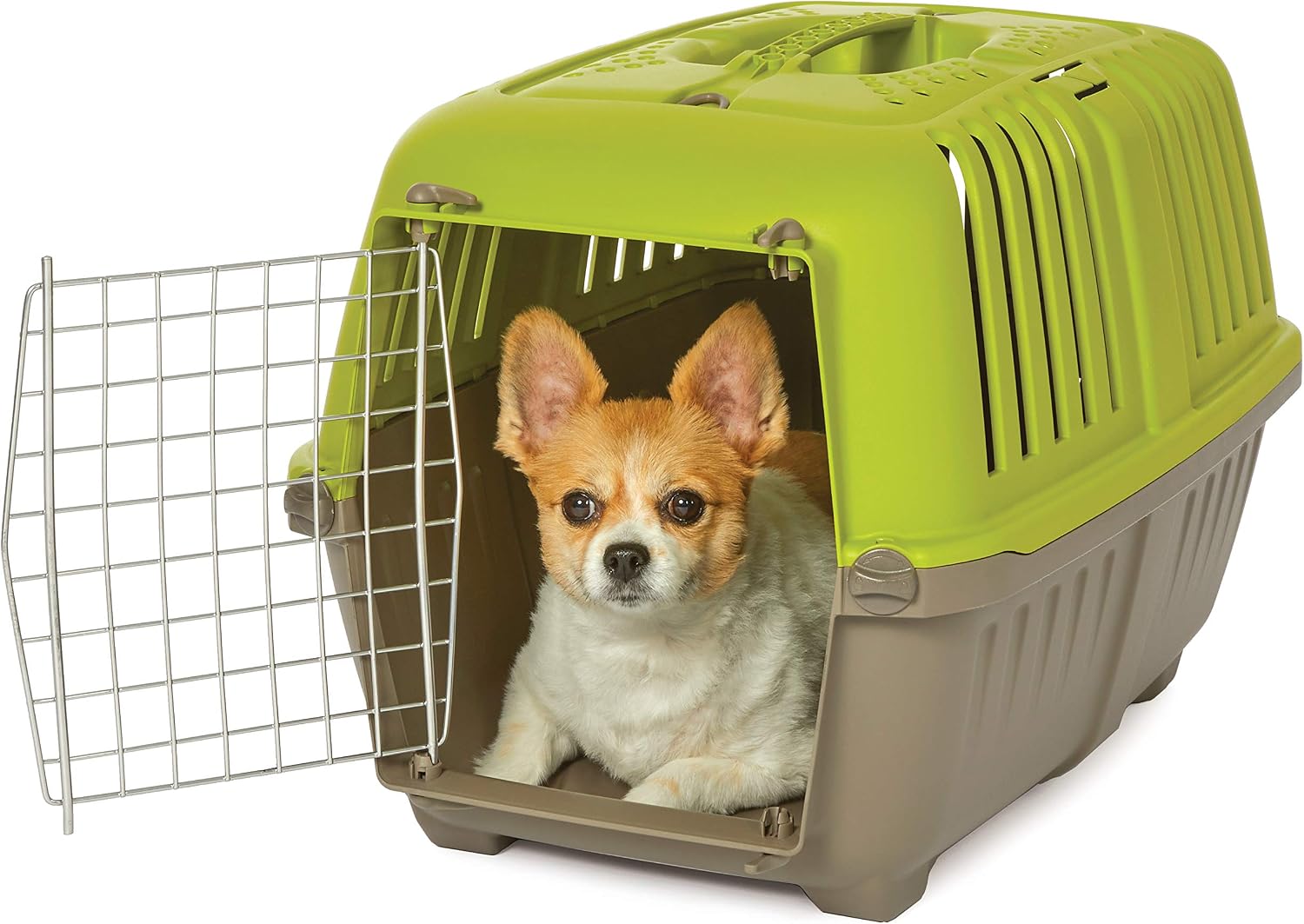 Spree by MidWest 19-Inch Travel Carrier, Blue, Fits Pets up to 10 lbs | Hard-Sided Pet Carrier, Steel Door, Ventilated Design, Locking Tabs, Easy Assembly