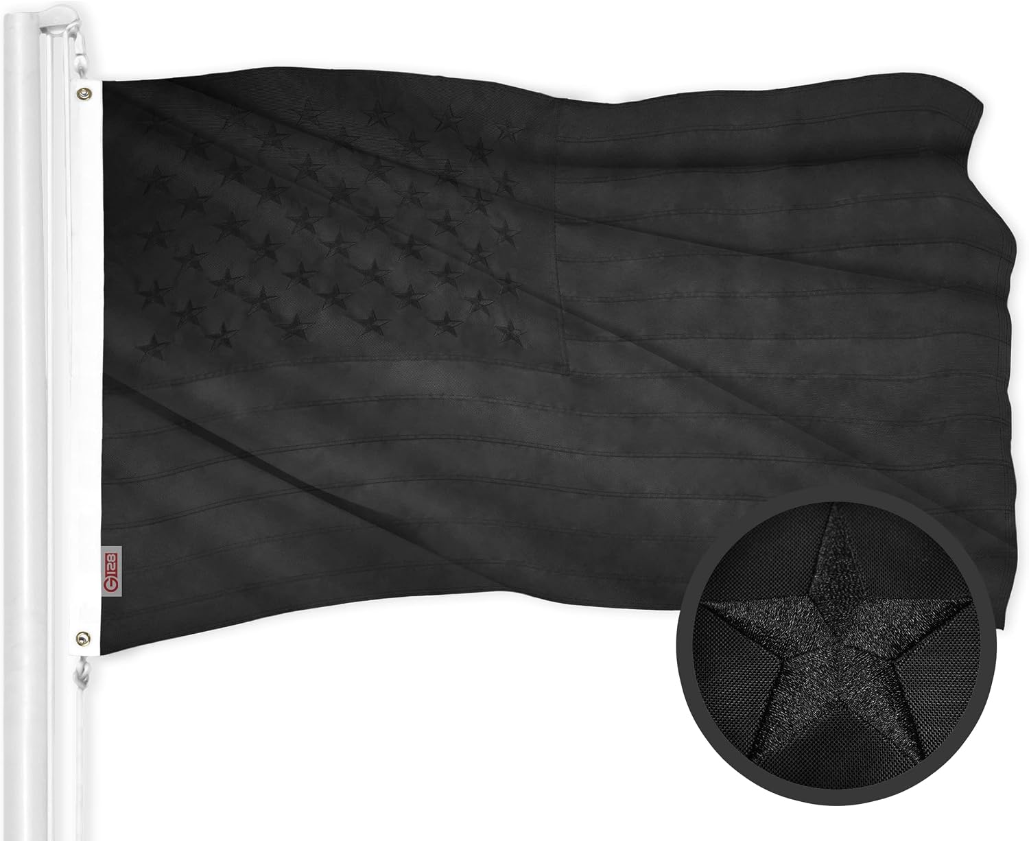 G128 American USA Flag | 4x6 Ft | ToughWeave Series Embroidered 210D Polyester | Country Flag, Embroidered Stars, Sewn Stripes, Indoor/Outdoor, Vibrant Colors, Brass Grommets