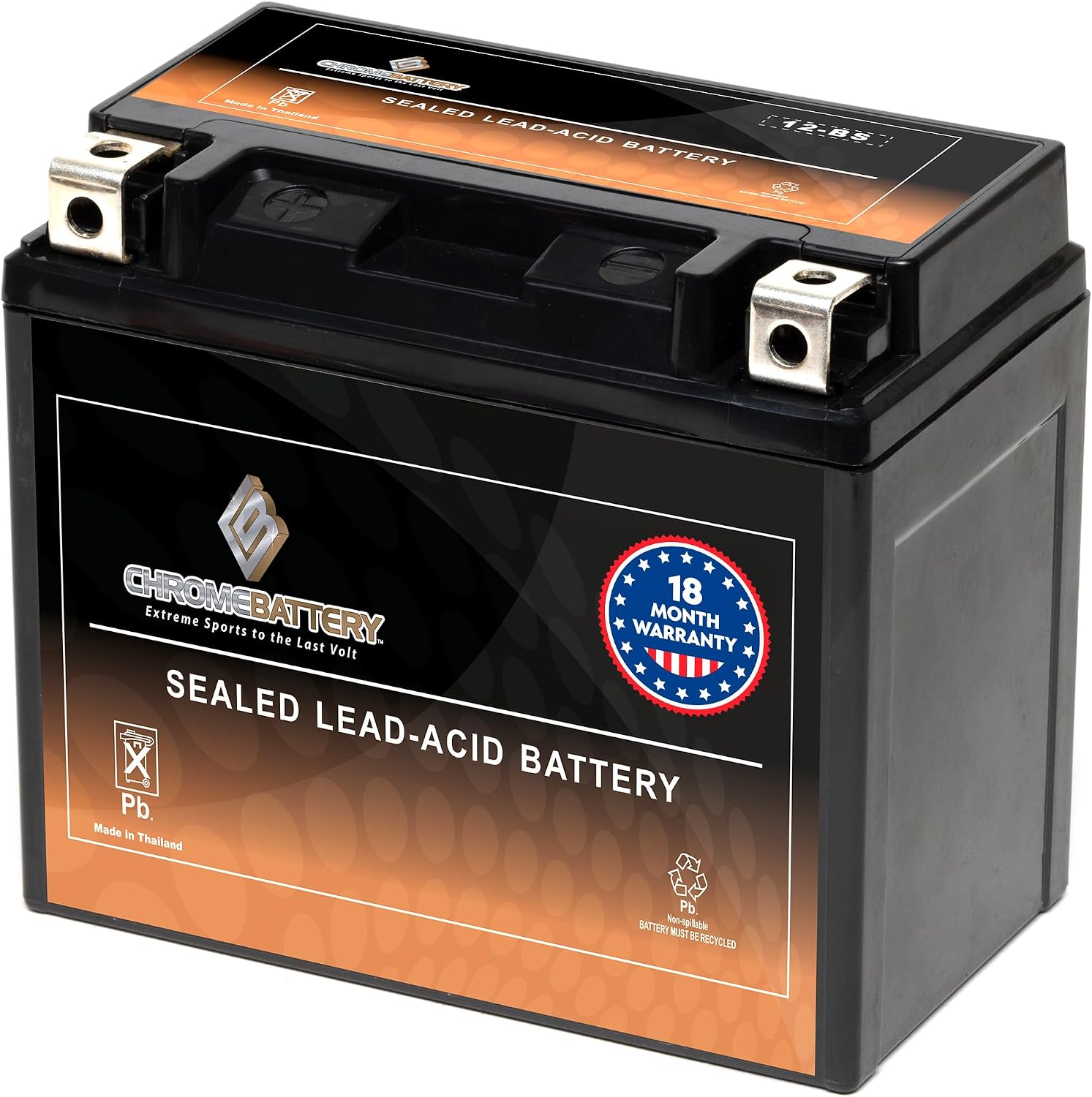 CB CHROMEBATTERY YTX30L-BS 12V 385 CCA AGM – Maintenance-Free 30Ah Battery for Harley, ATV, UTV, Snowmobile, Jet Ski – T3 Nut & Bolt Terminal – Fits Harley Touring, Polaris Sportsman 850