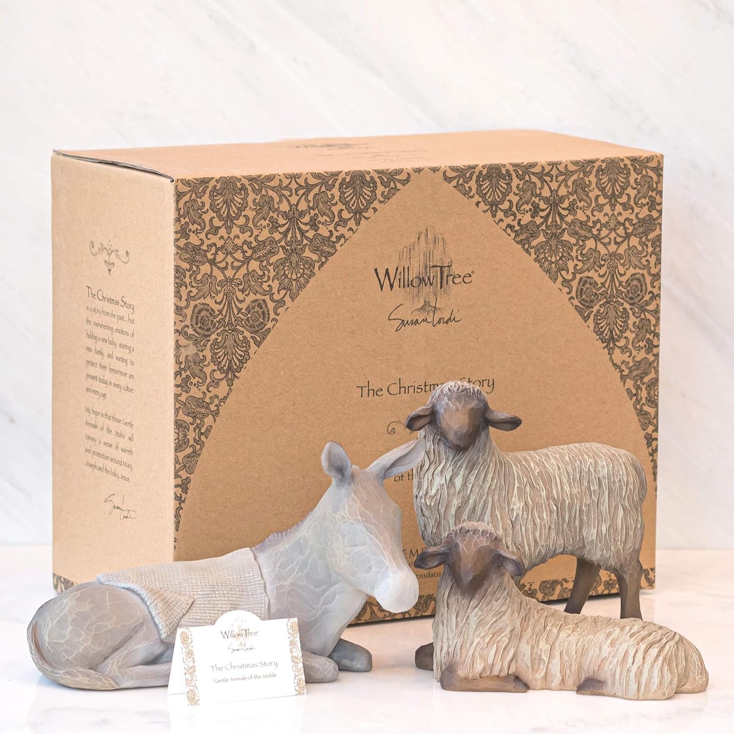 Willow Tree Gentle Animals of the Stable, Hand-Painted Figures, 3-Piece Set | Extends the Willow Tree Nativity Scene, Designed by Artist Susan Lordi