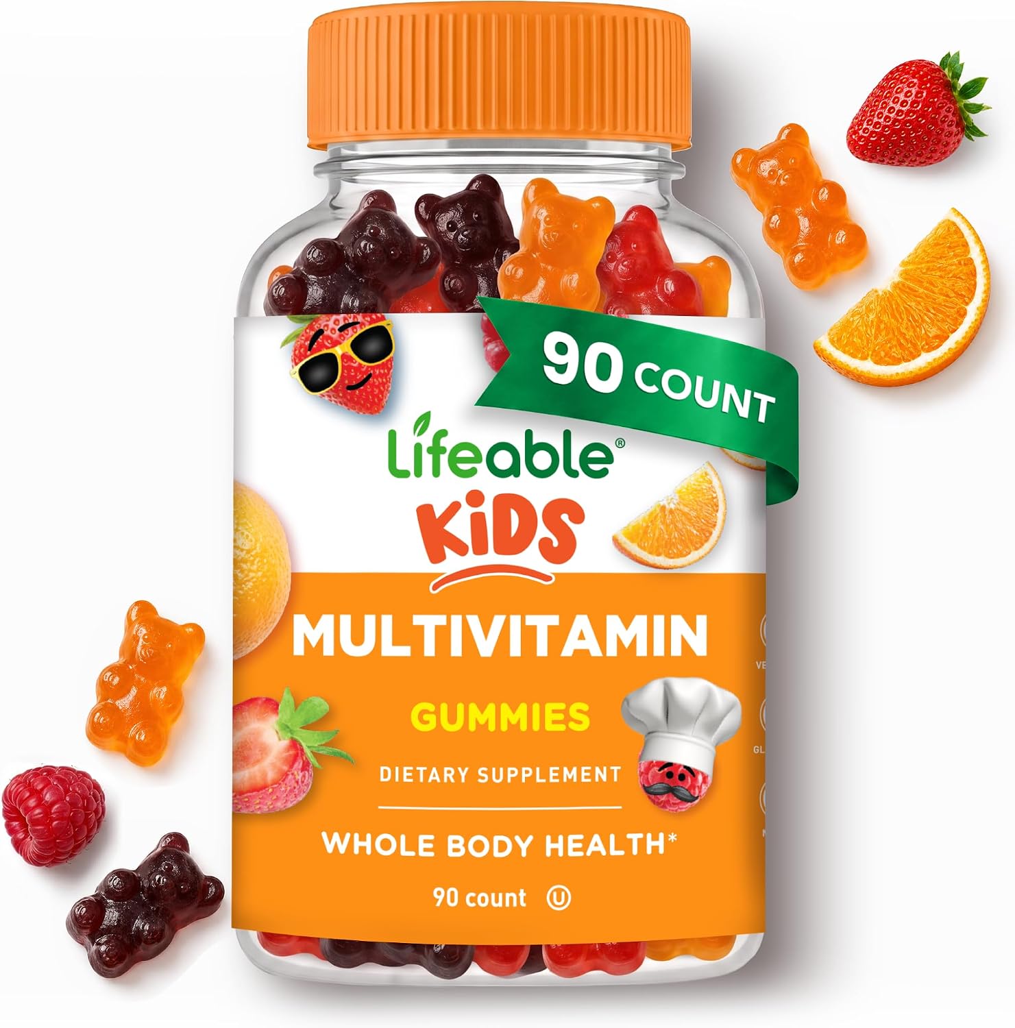Lifeable Kids Multivitamin Gummies | Great Tasting Multivitamin for Kids | with Vitamins A, C, D, E, B6, B12, Zinc, Biotin, Folic Acid, Iodine